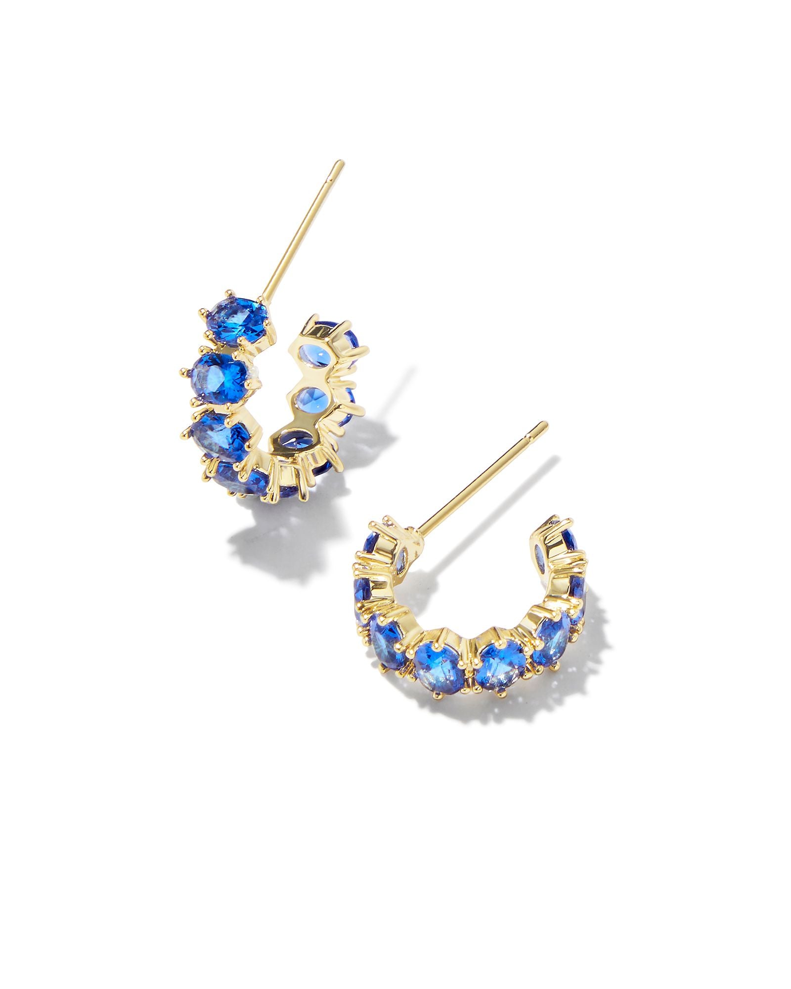 Cailin Crystal Huggie Earring Gold Blue Violet Crystal