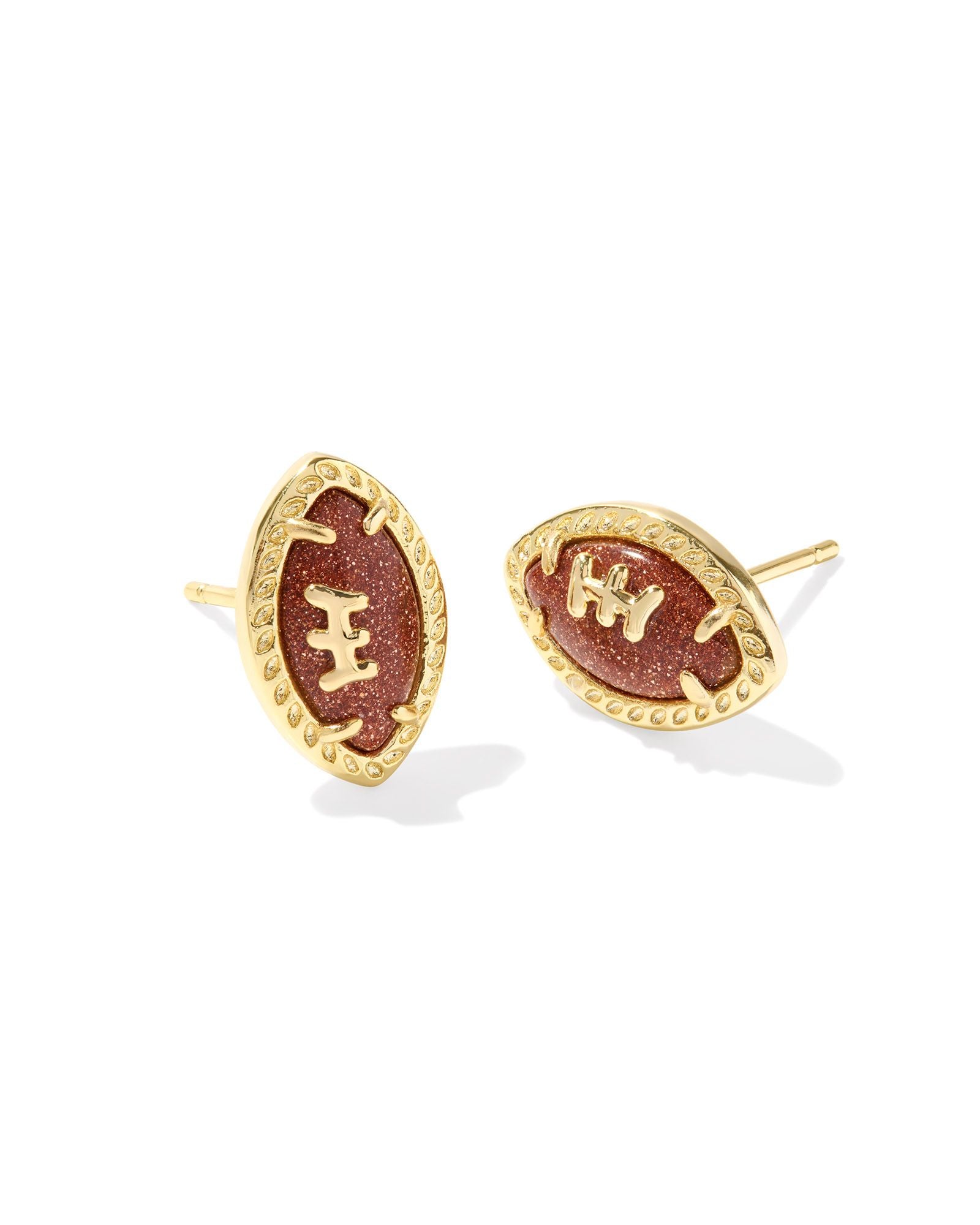 Football Stud Earring in Gold