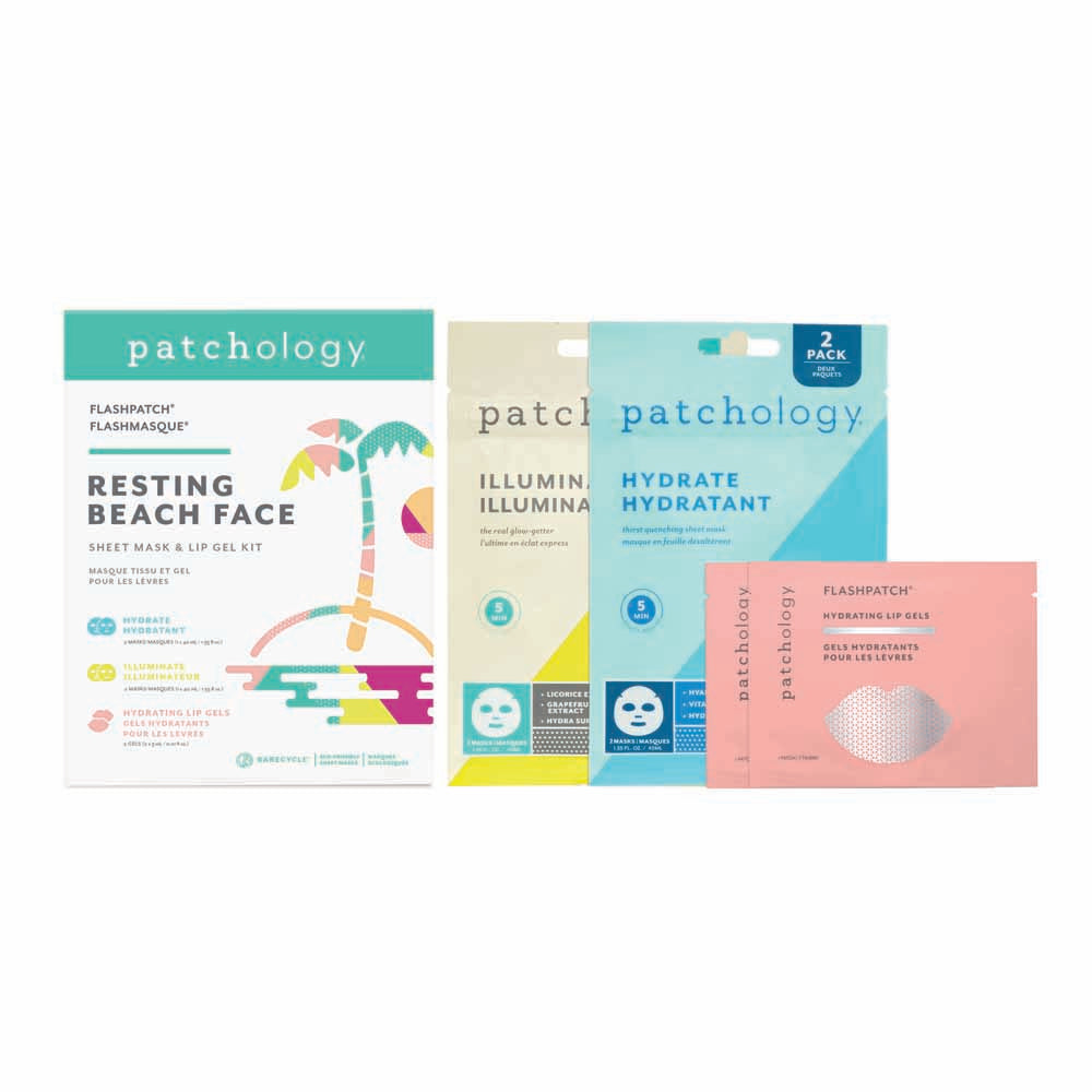 Resting Beach Face Sheet Mask & Lip Gel Kit