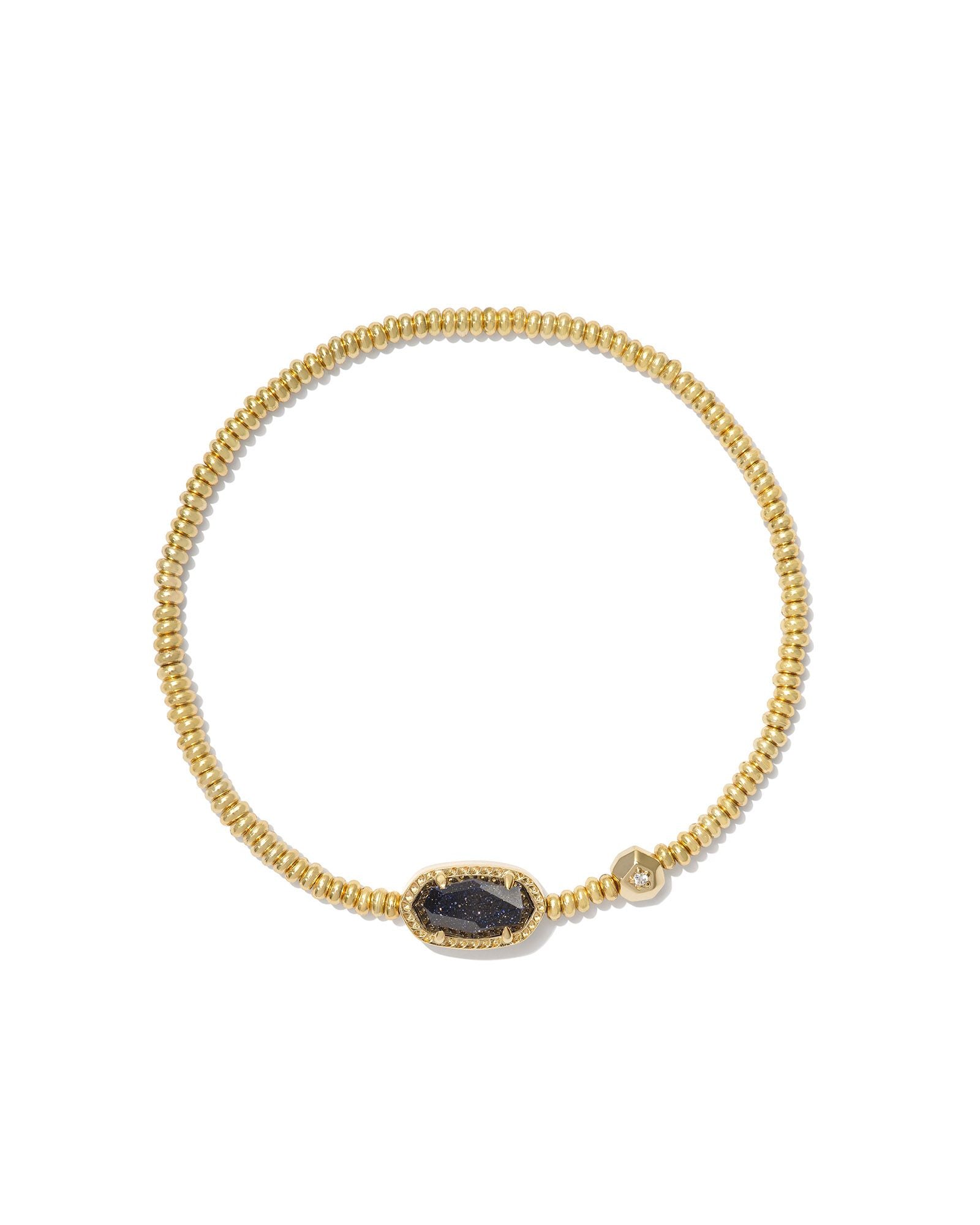 Grayson Stretch Bracelet in Gold Navy Goldstone