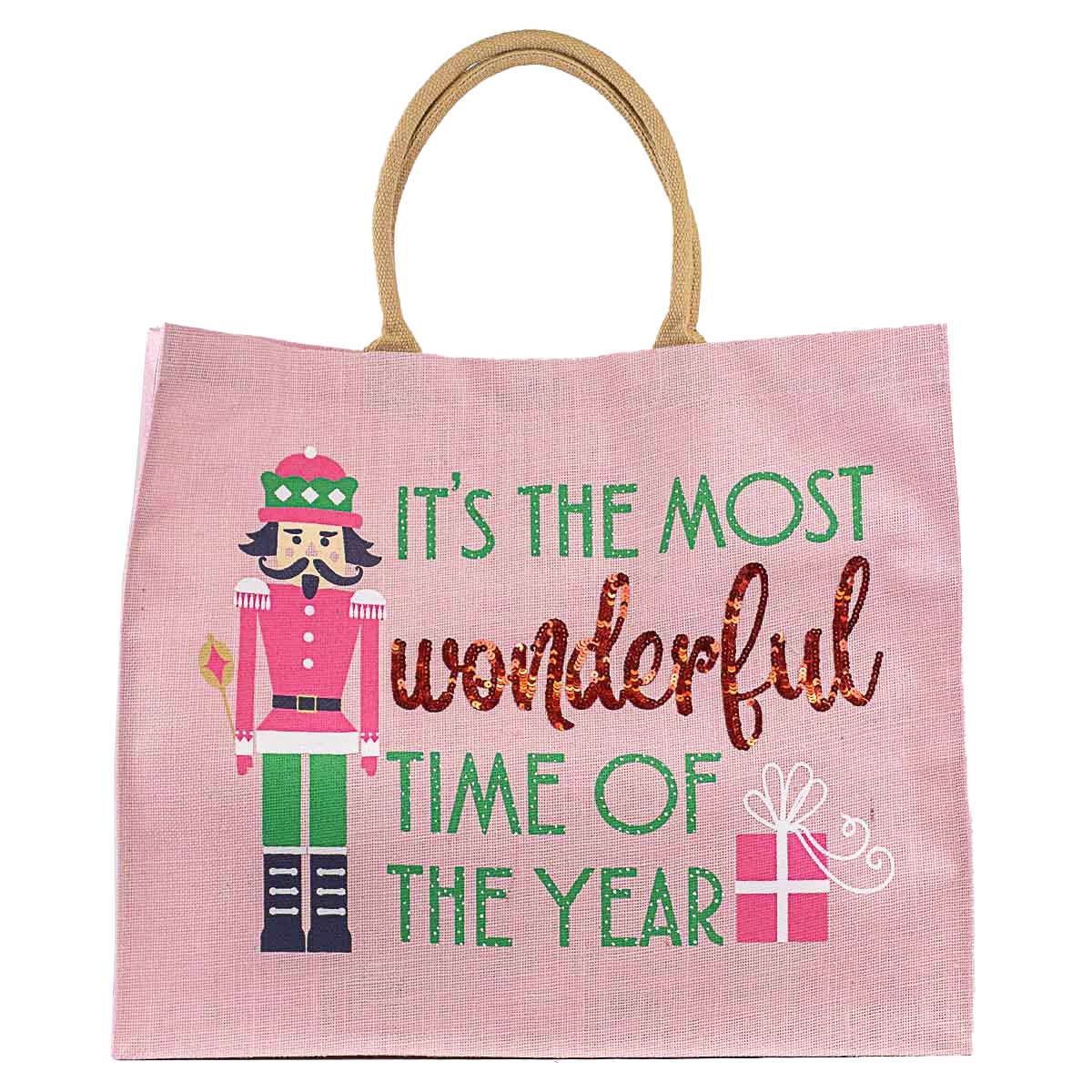 Most Wonderful Time Carryall Tote   Light Pink/Multi   22x19x8