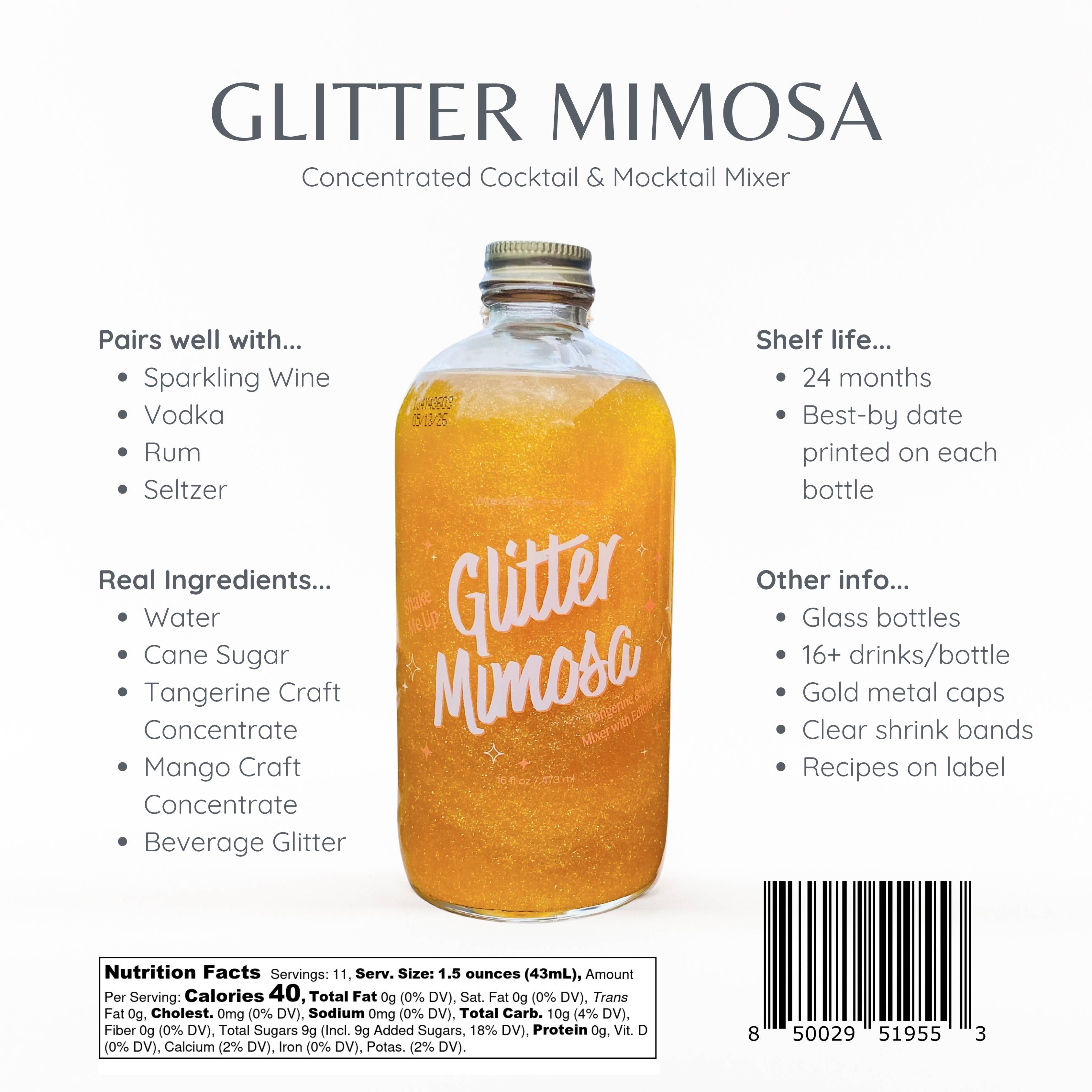 Glitter Mimosa Mixer, 16 fl oz