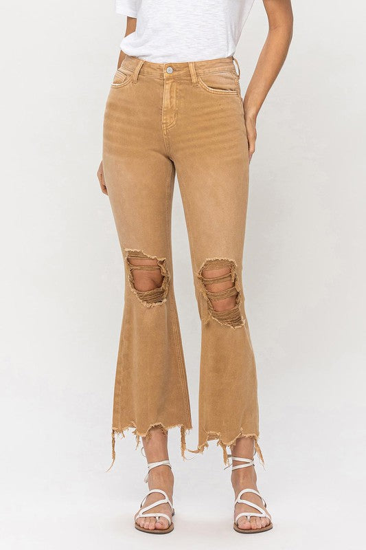 Vintage High Rise Crop Flare Jeans