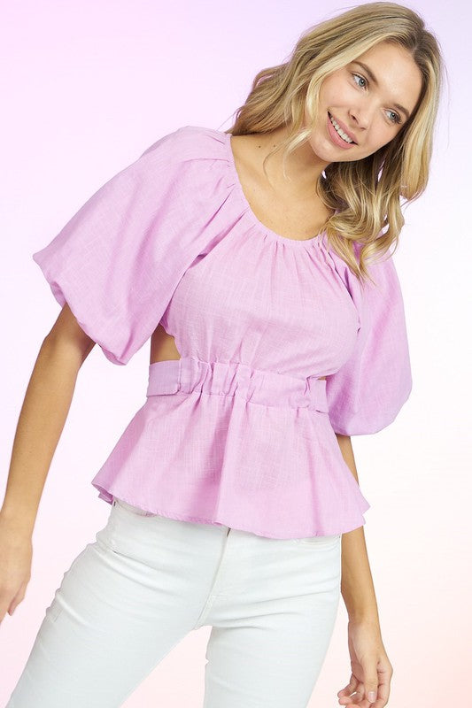 Bubble Sleeve Top