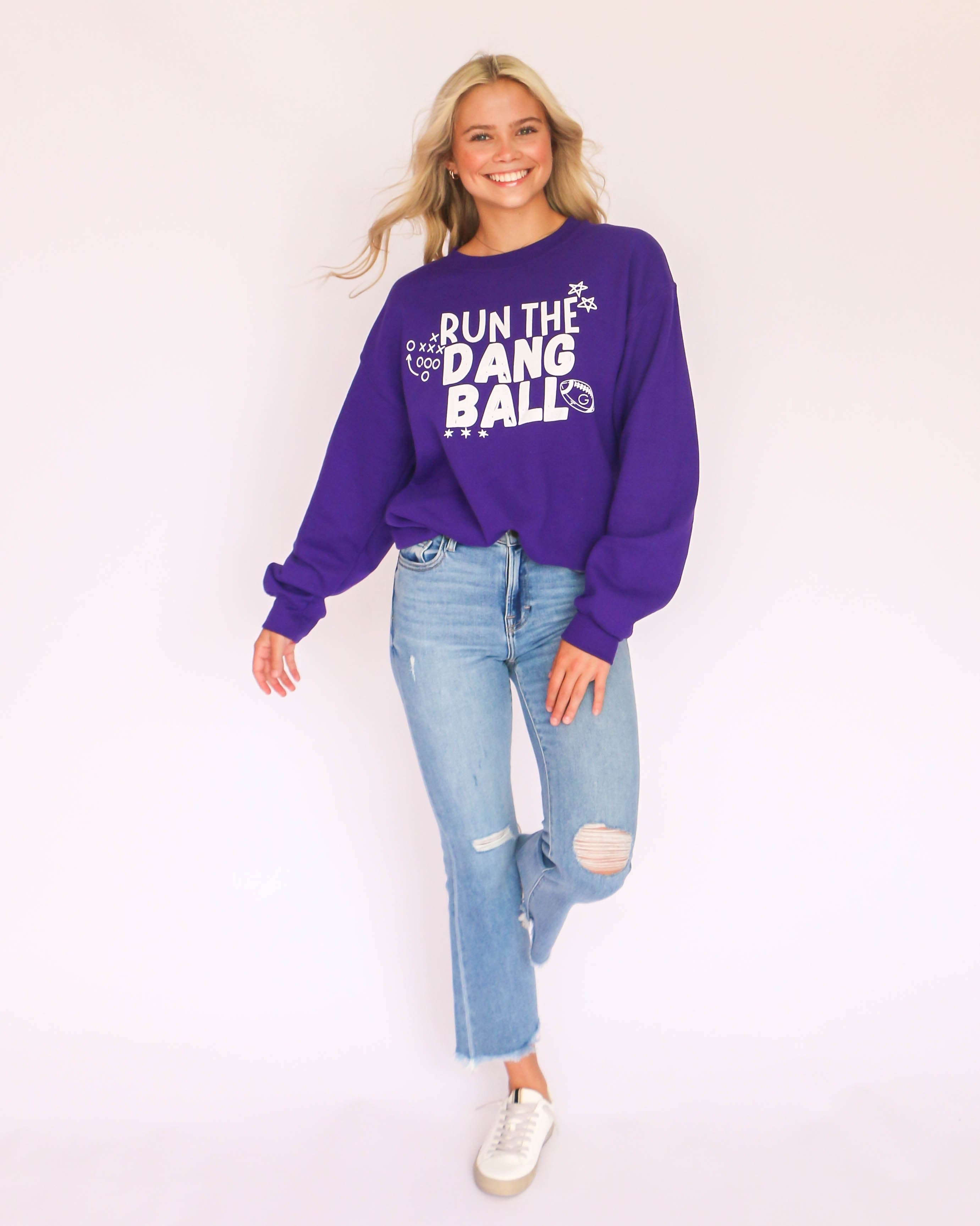 Run the Dang Ball Sweatshirt in Purple