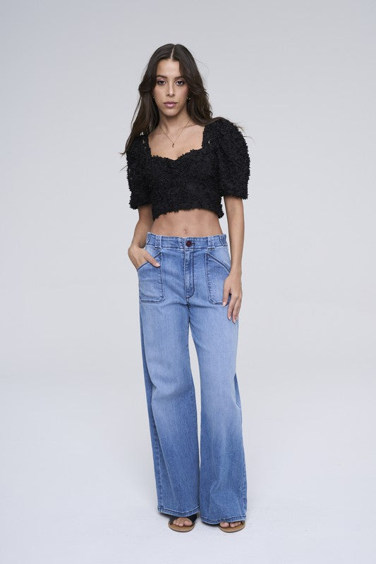 High Rise Ultra Stretch Wide Leg Jean