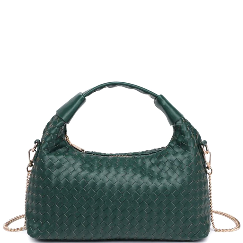 Textured Crossbody Bag in Forest