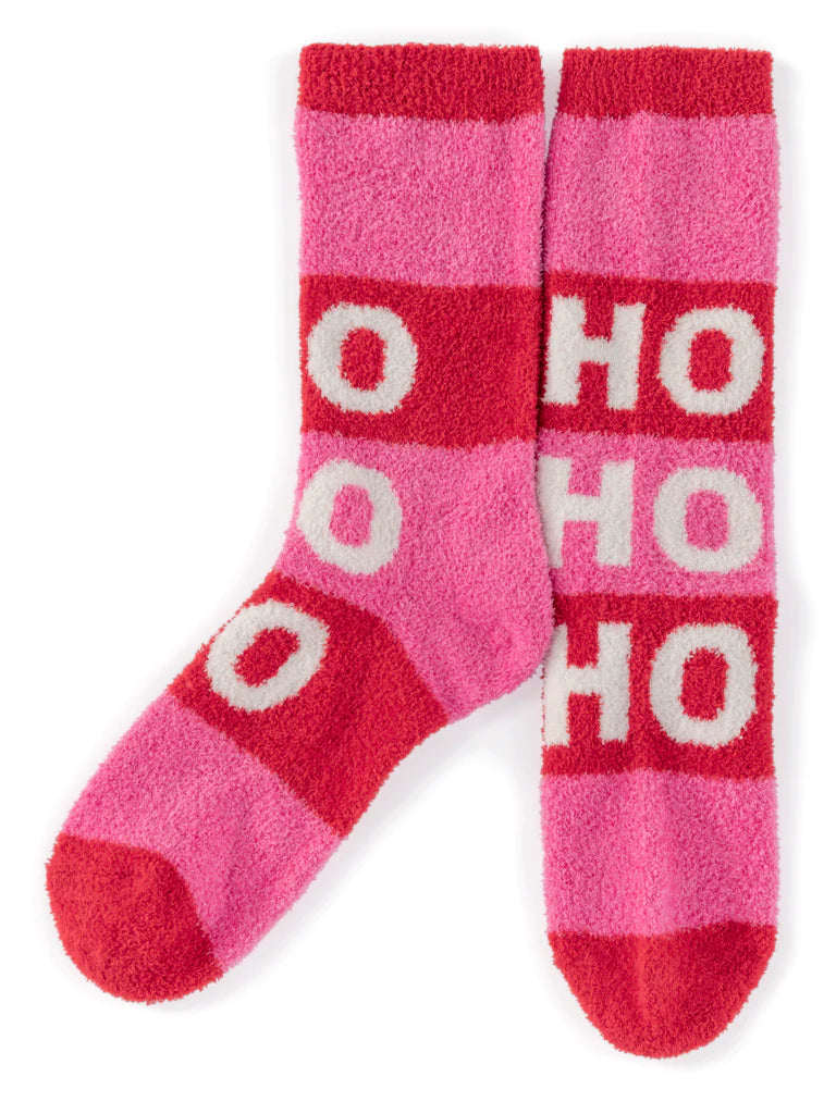 "Ho Ho Ho" Socks in Pink