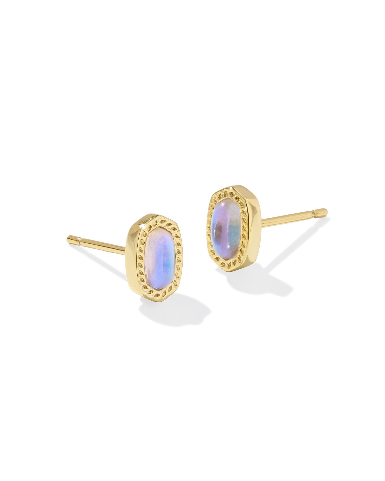 Mini Ellie Stud Earring in Gold Dichroic Glass