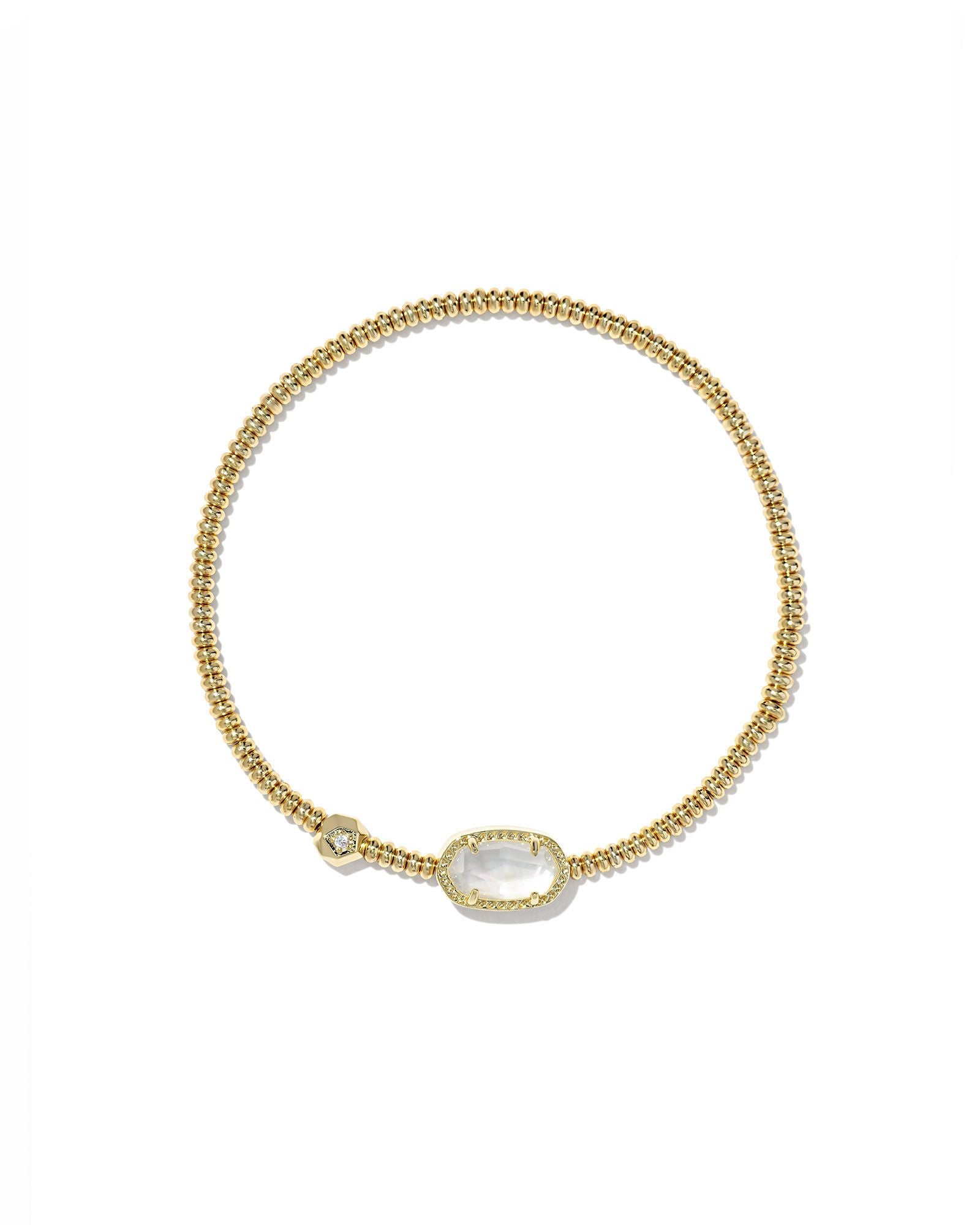 Grayson Stretch Bracelet  in Gold Ivory Mother of Pearl