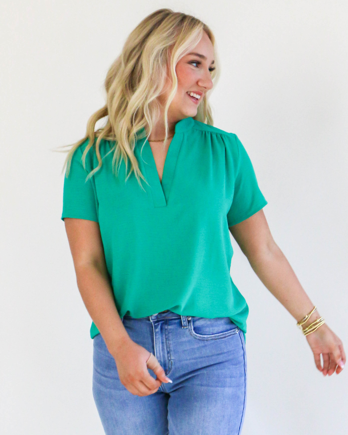 First Date Top In Kelly Green