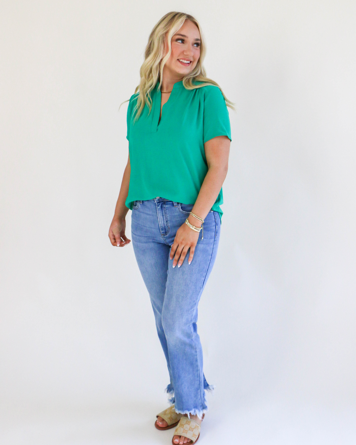 First Date Top In Kelly Green