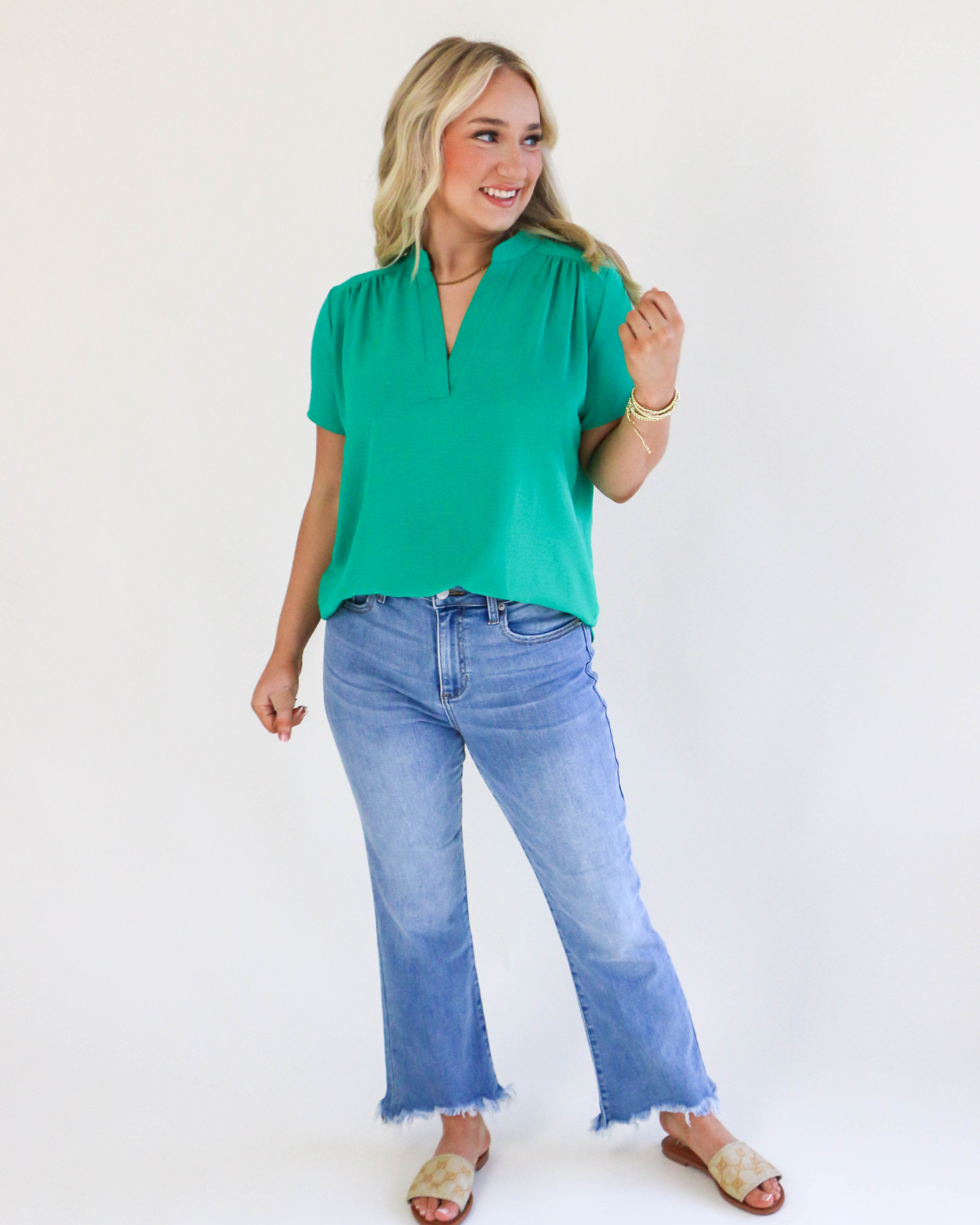 First Date Top In Kelly Green