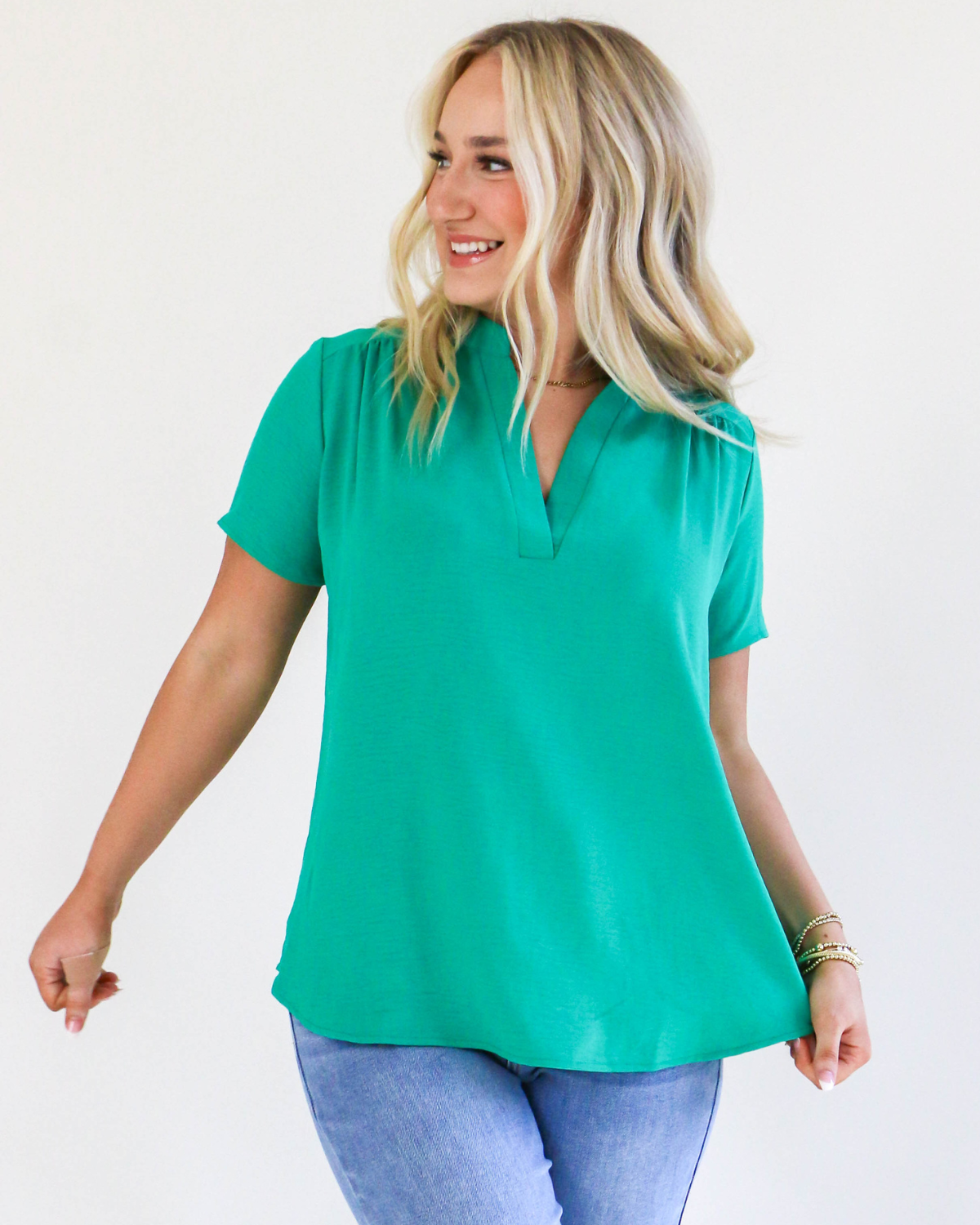 First Date Top In Kelly Green