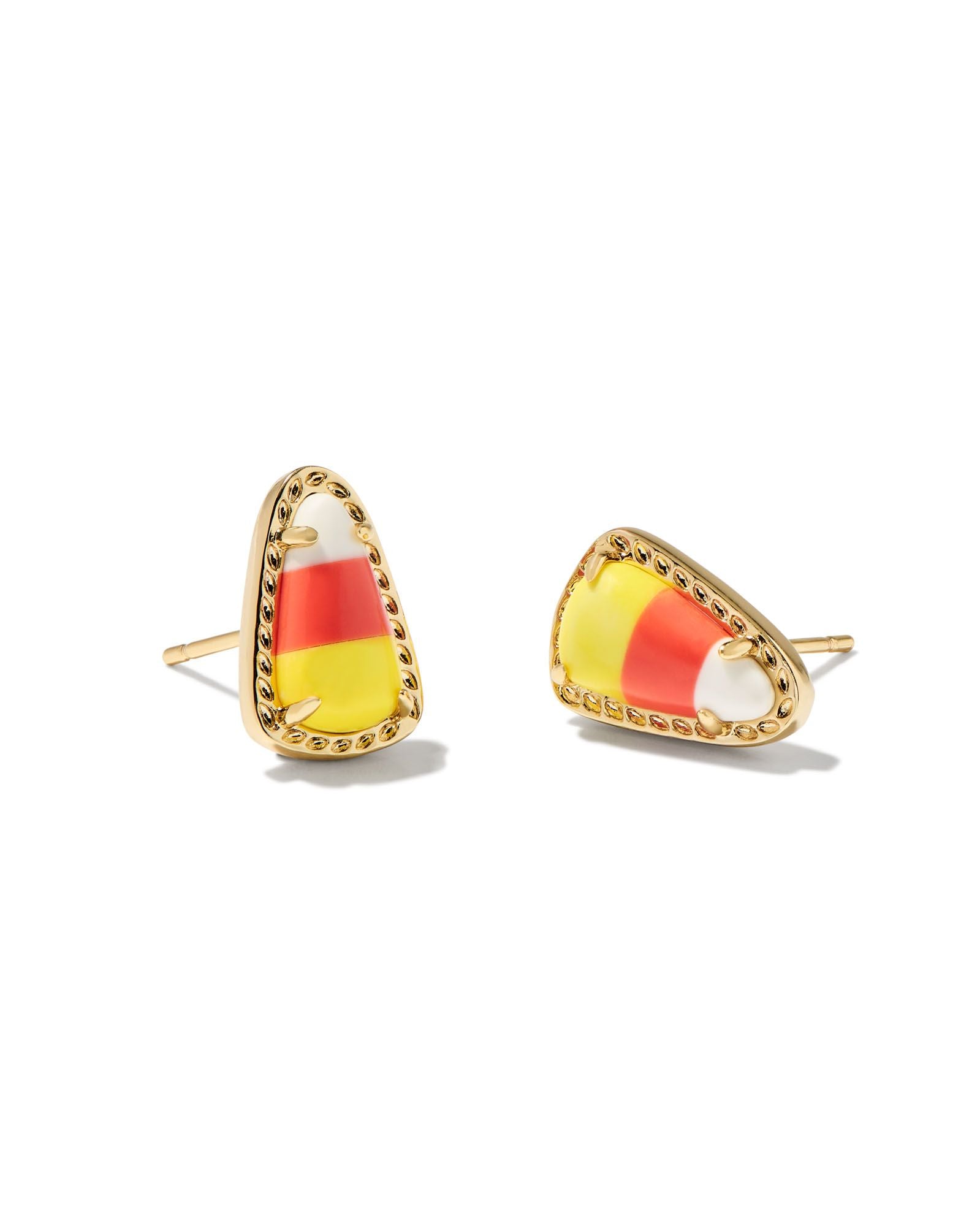 Candy Corn Stud Earring in Gold Candy Corn Magnesite