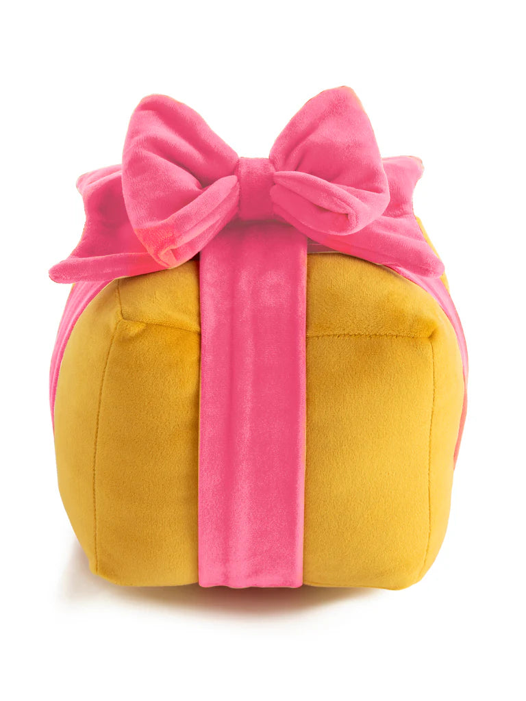 Small Gold Gift Box Pillow