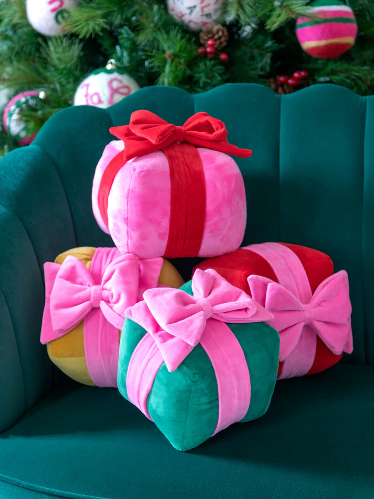 Small Green Gift Box Pillow