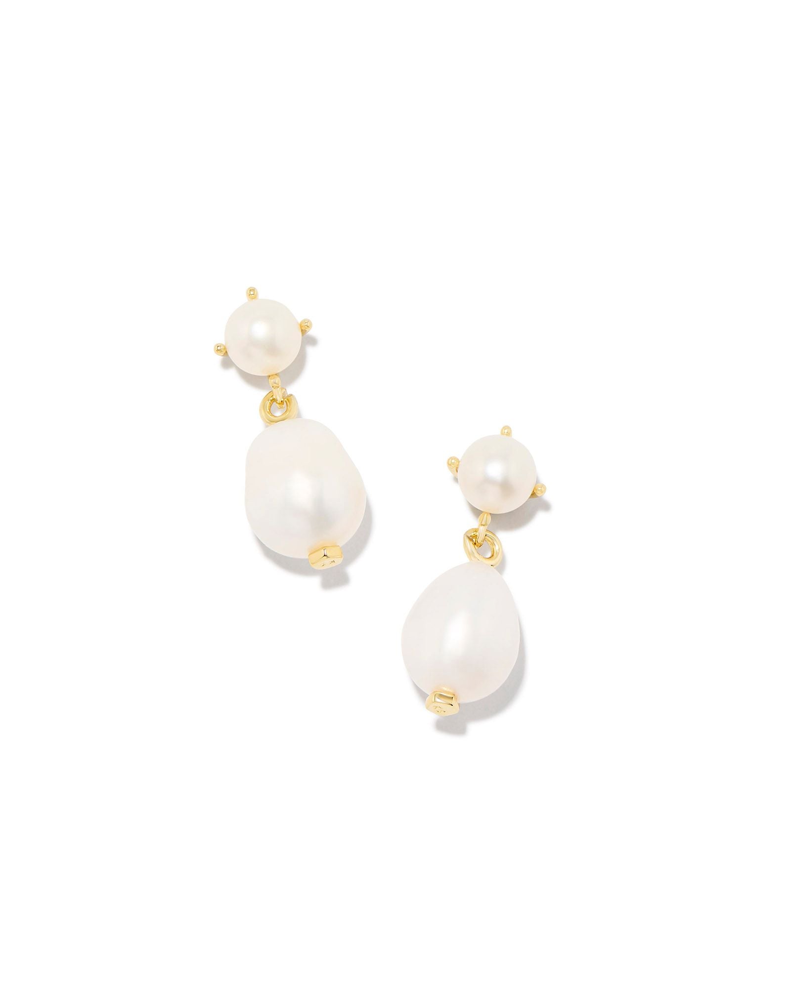 Eve Drop Earring in Gold White Pearl