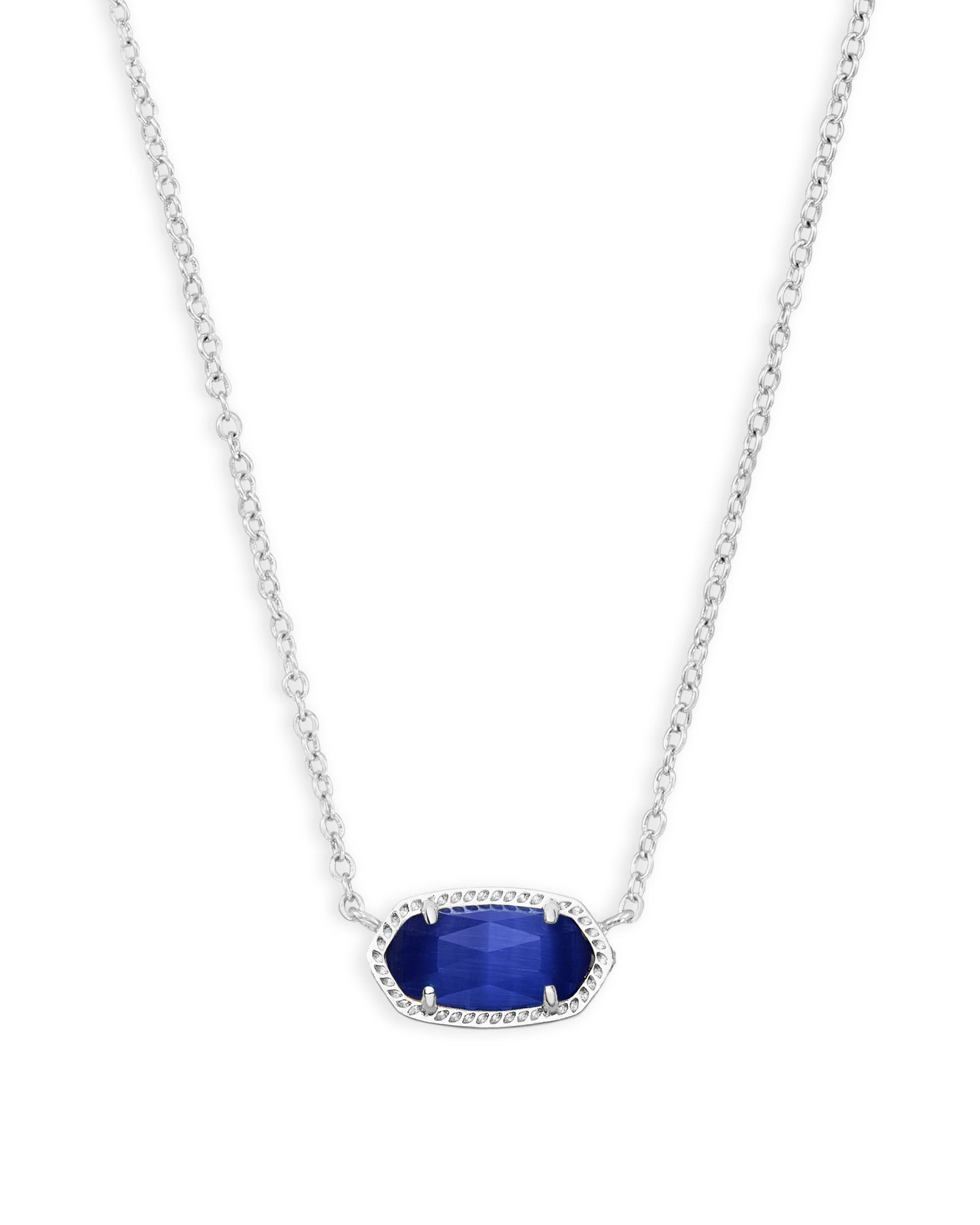 Elisa Necklace in Rhodium Cobalt Cats Eye