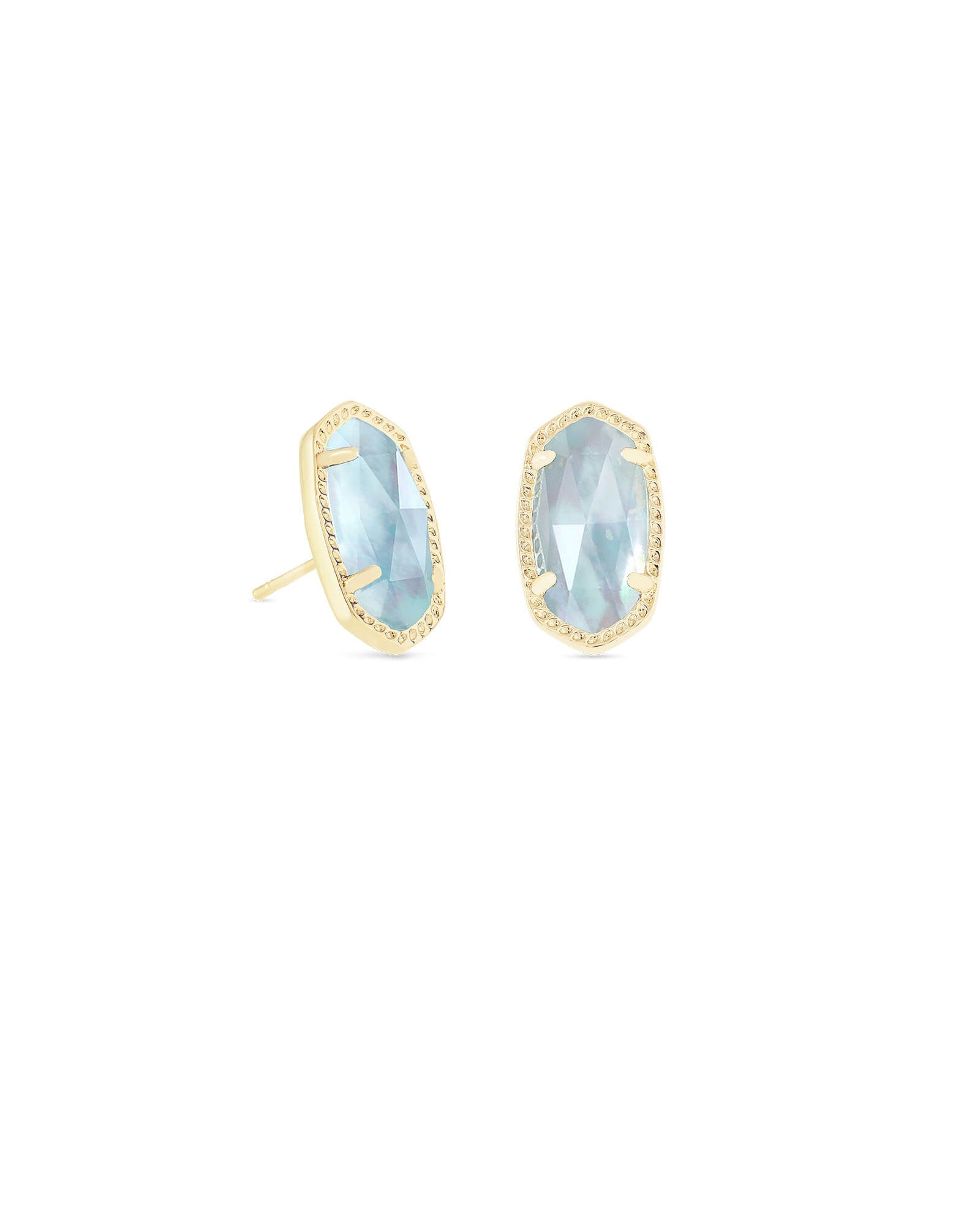 Ellie Earring in Gold Light Blue Illusion