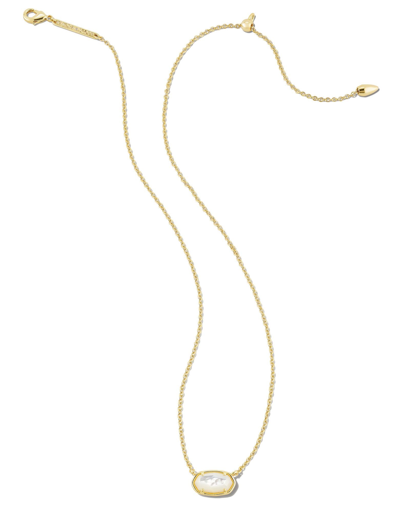 Grayson Short Pendant Necklace in Gold Ivory MOP