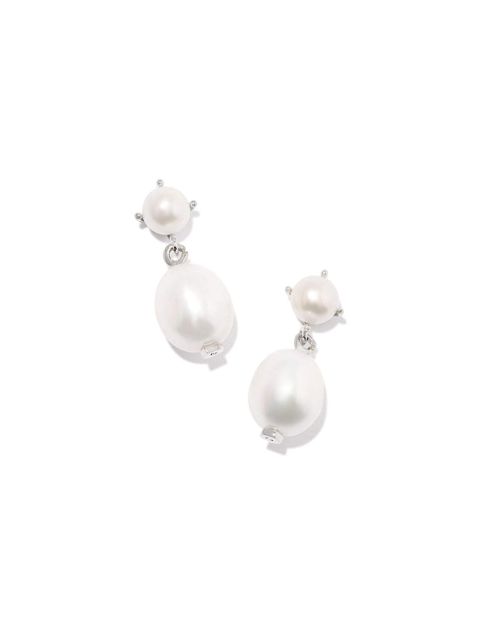 Eve Drop Earring in Silver White Pearl