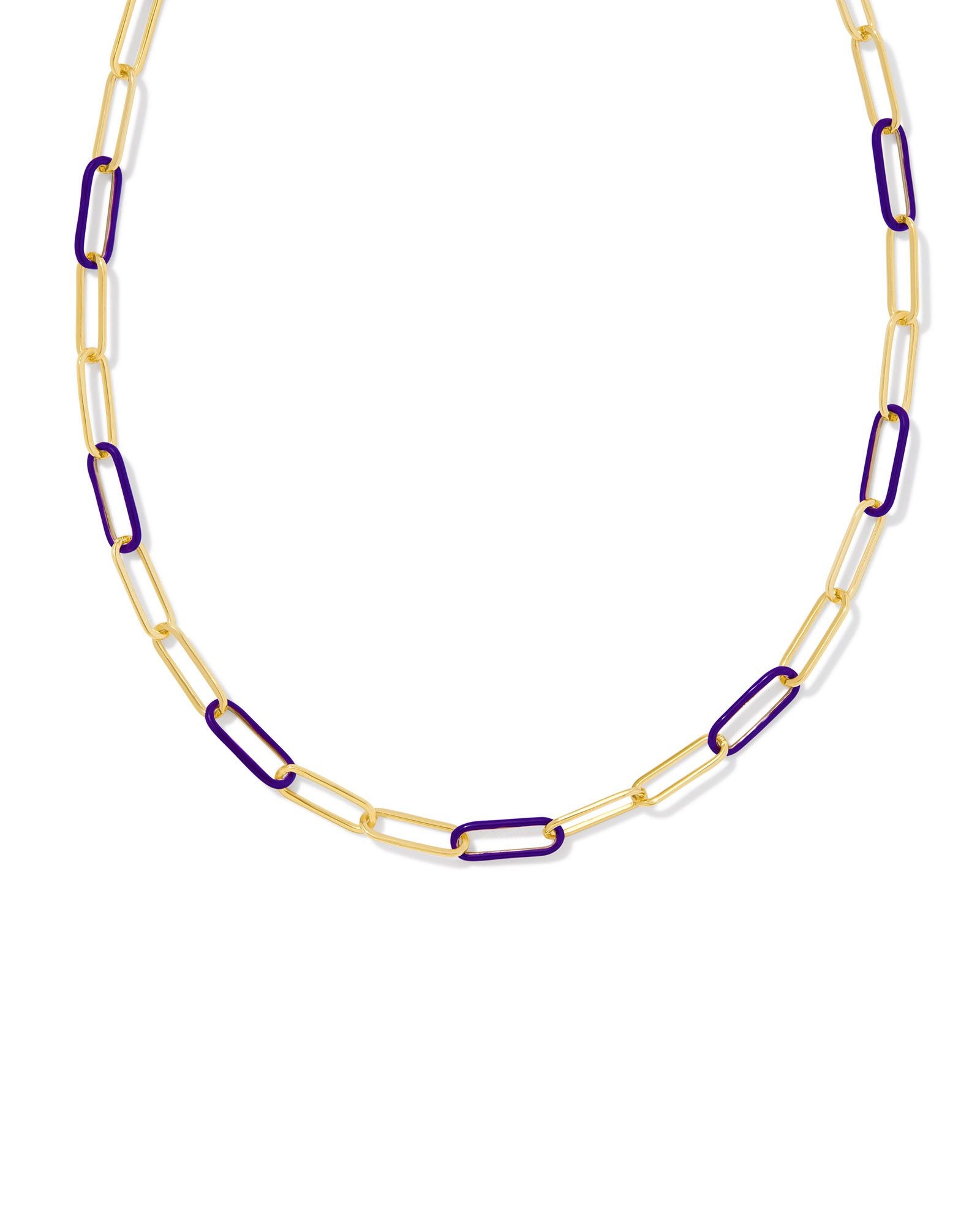 Ainsley Convertible Chain Necklace in Gold Purple Enamel