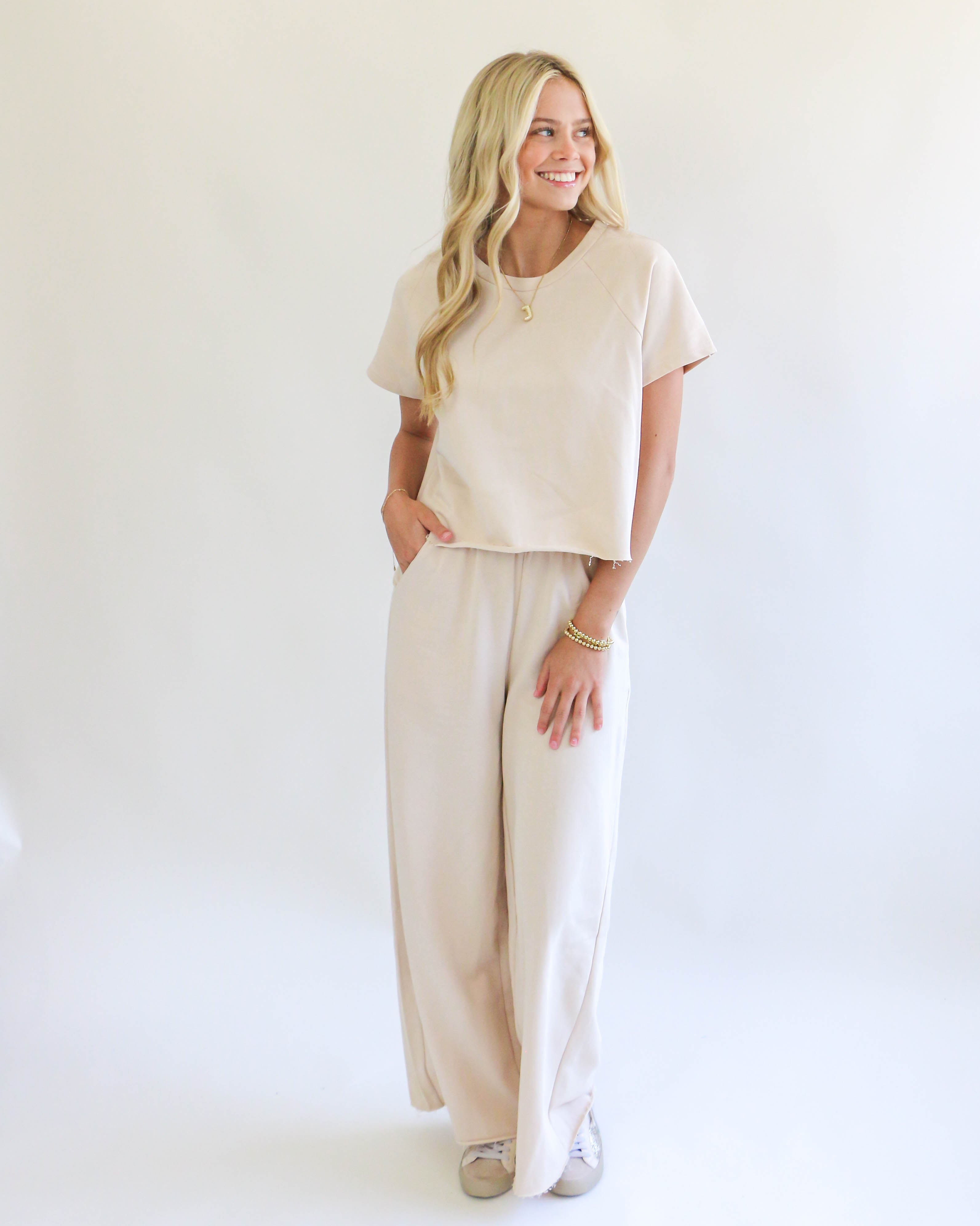 Tee and Wide Leg Pants Set