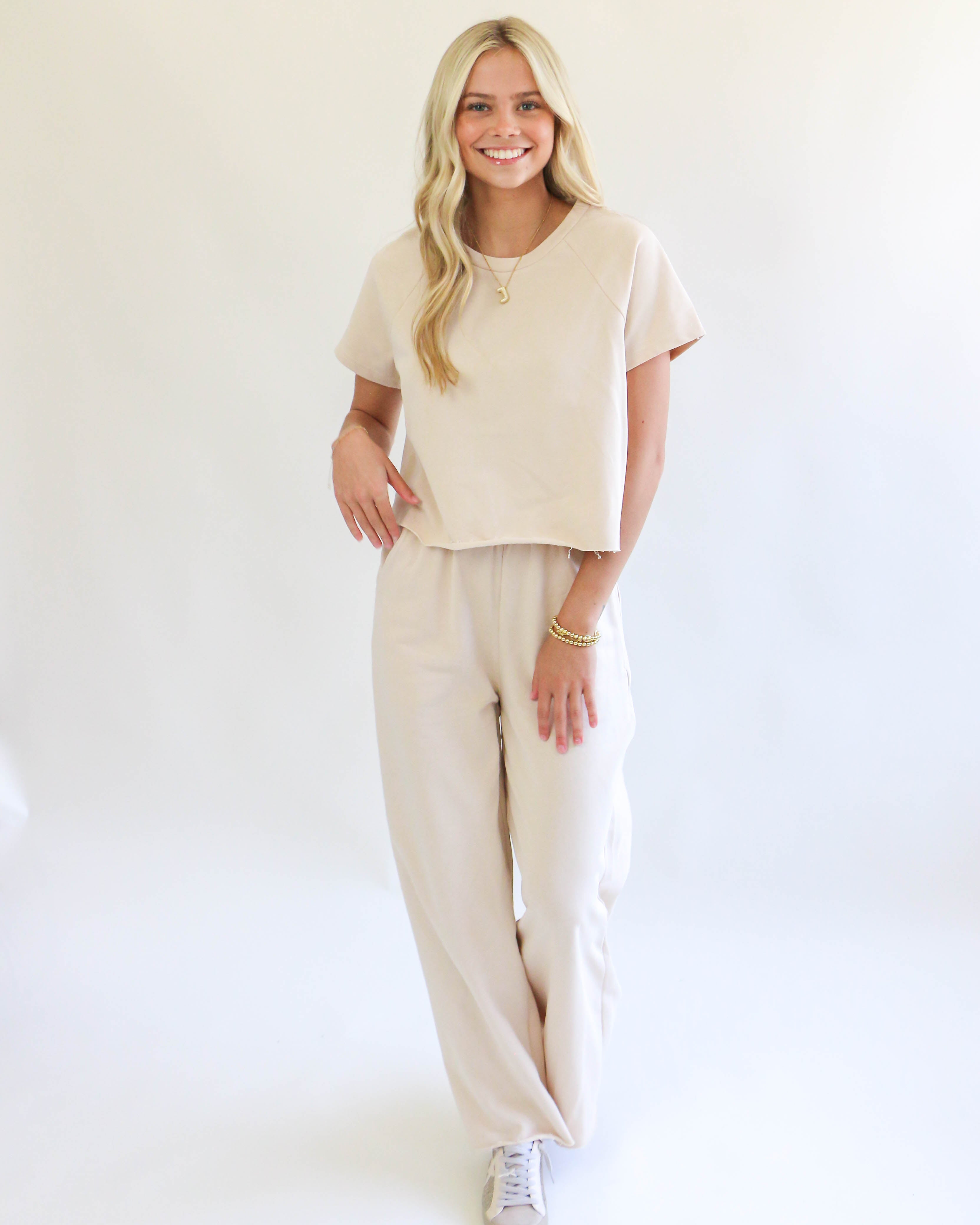 Tee and Wide Leg Pants Set