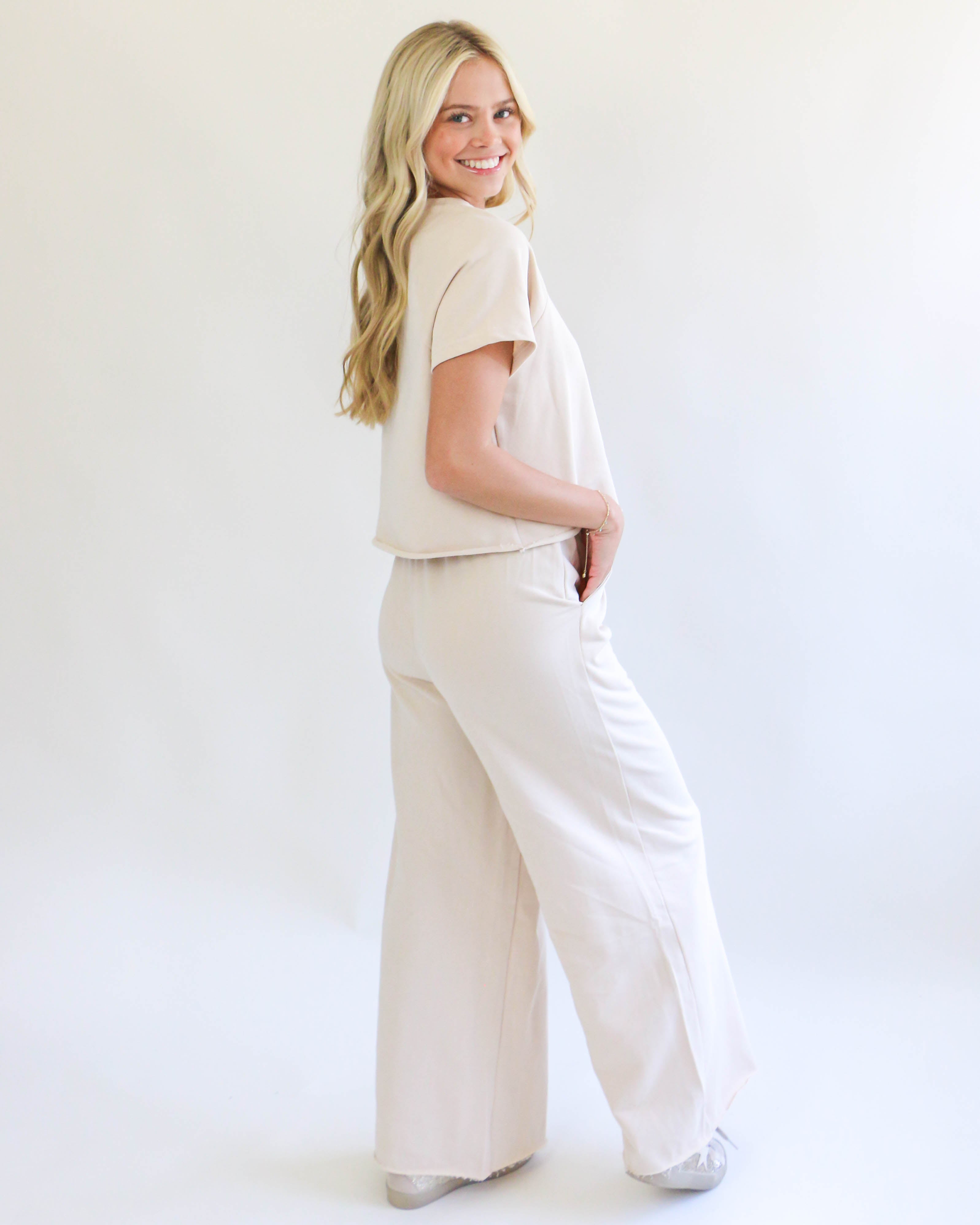 Tee and Wide Leg Pants Set