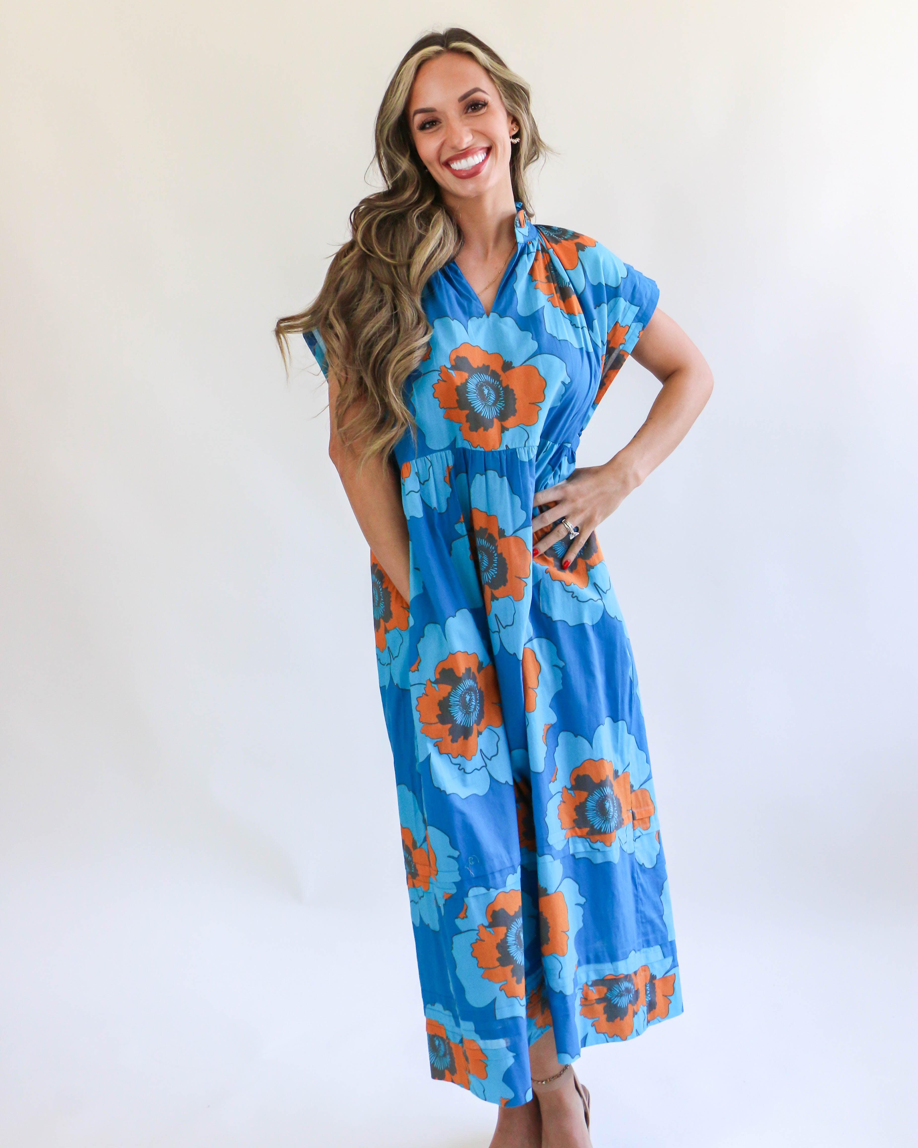 Large Poppy Dress in Blue