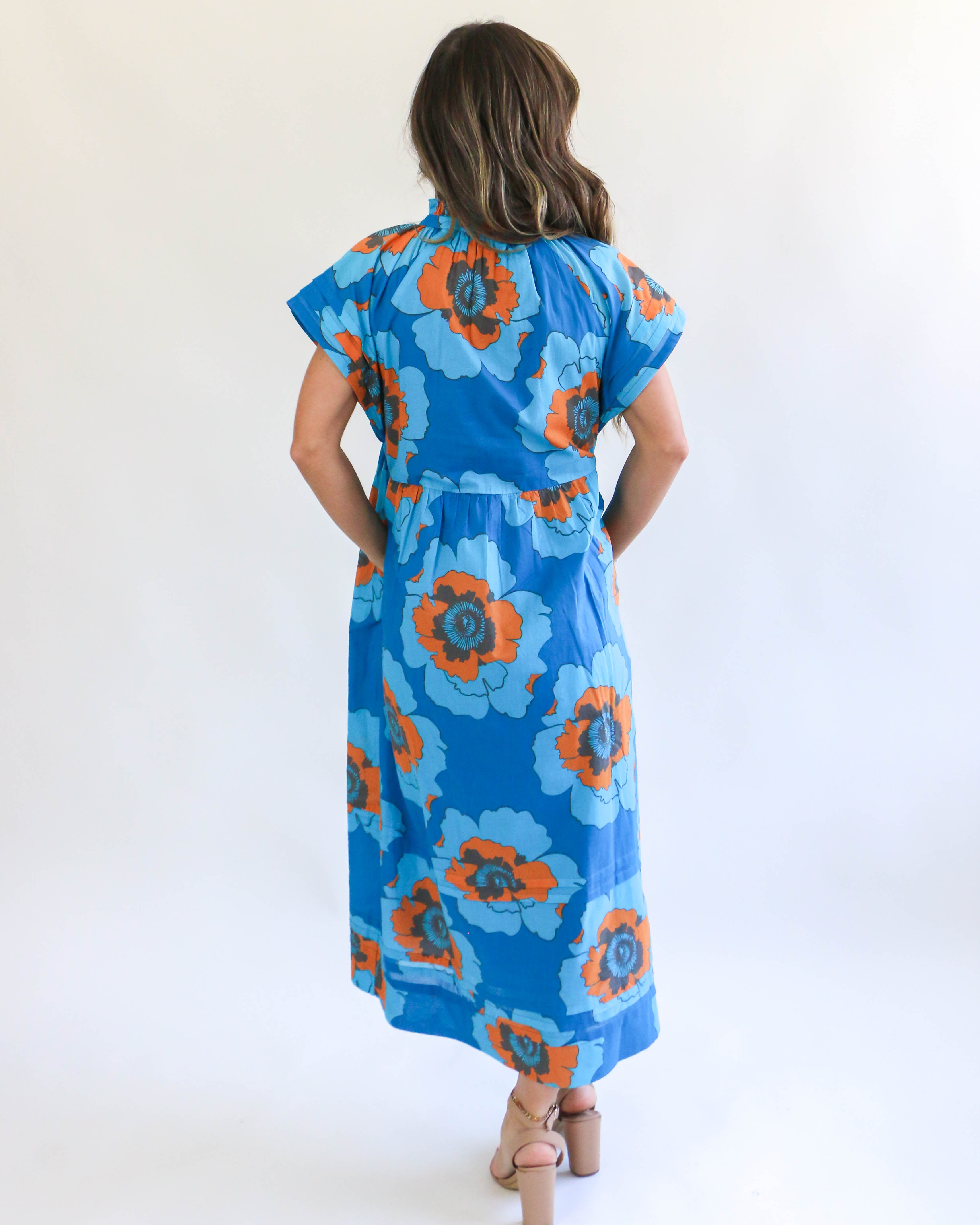 Large Poppy Dress in Blue