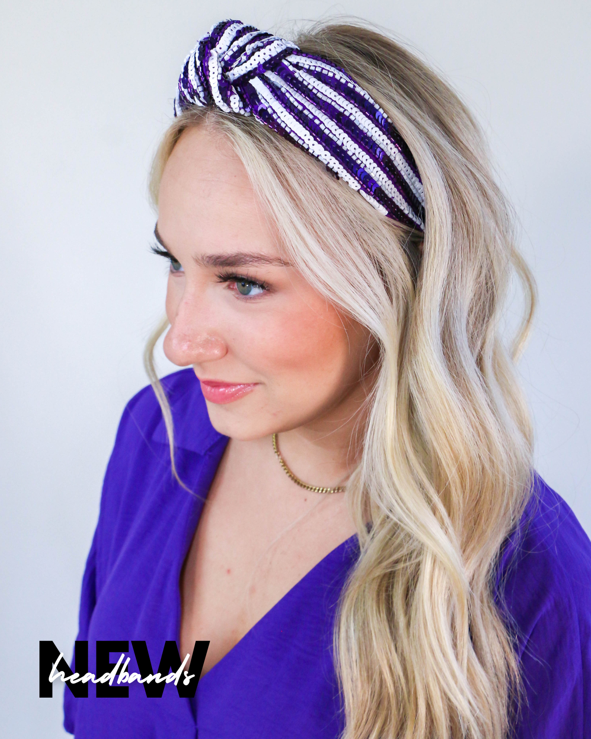 Purple Striped Headband