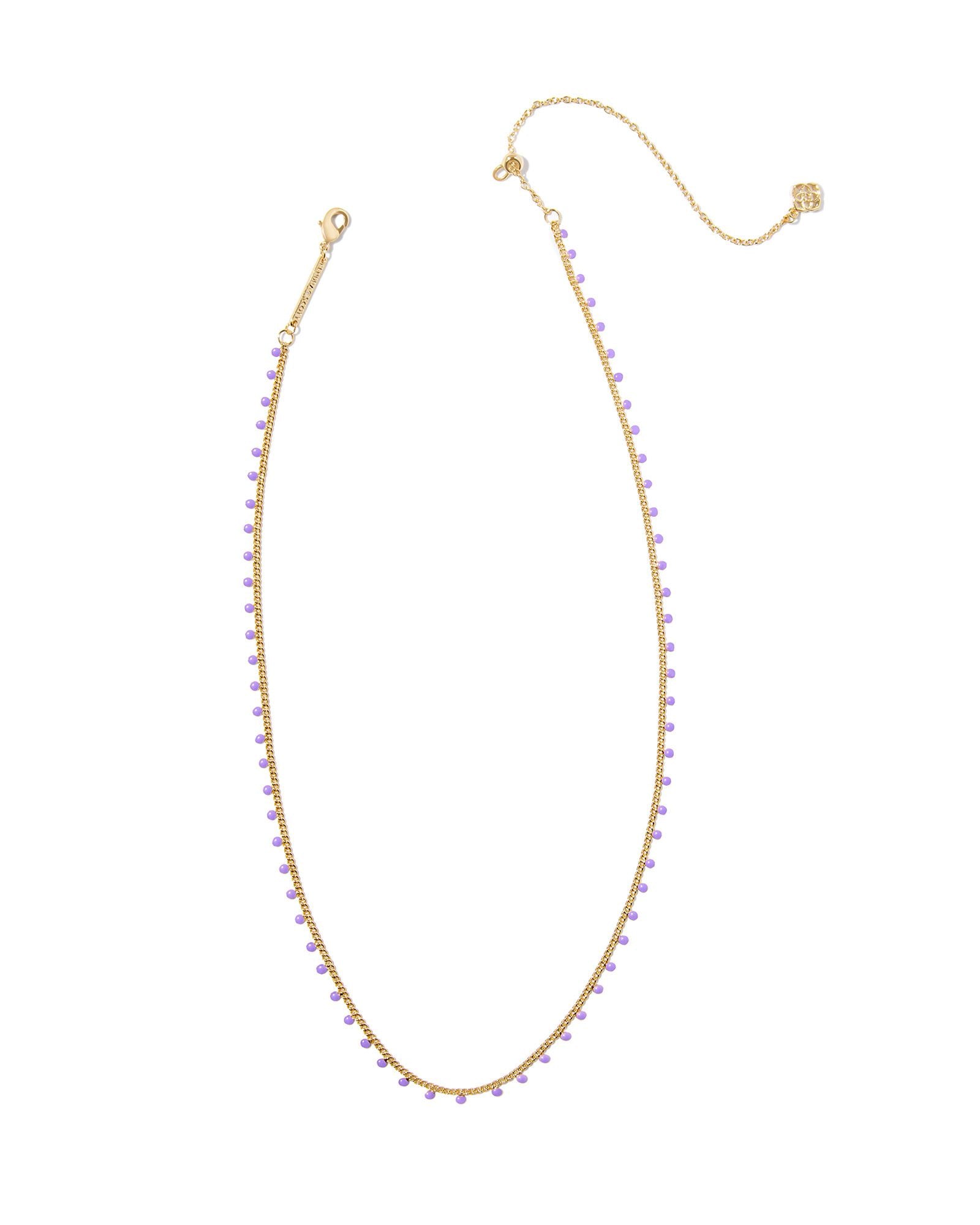 Kelsey Strand Necklace in Gold Purple Enamel