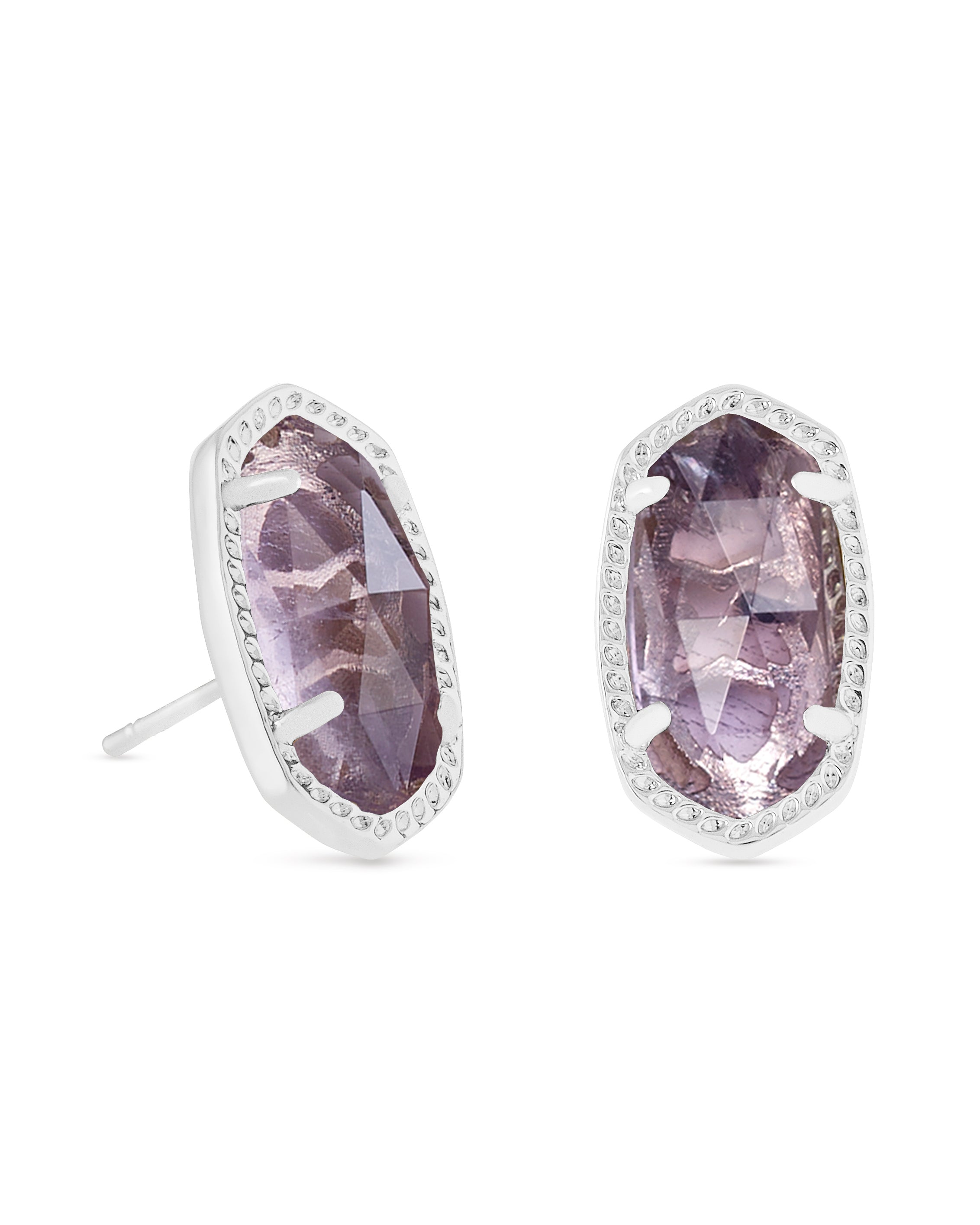 Ellie Earring in Rhodium Purple Amethyst