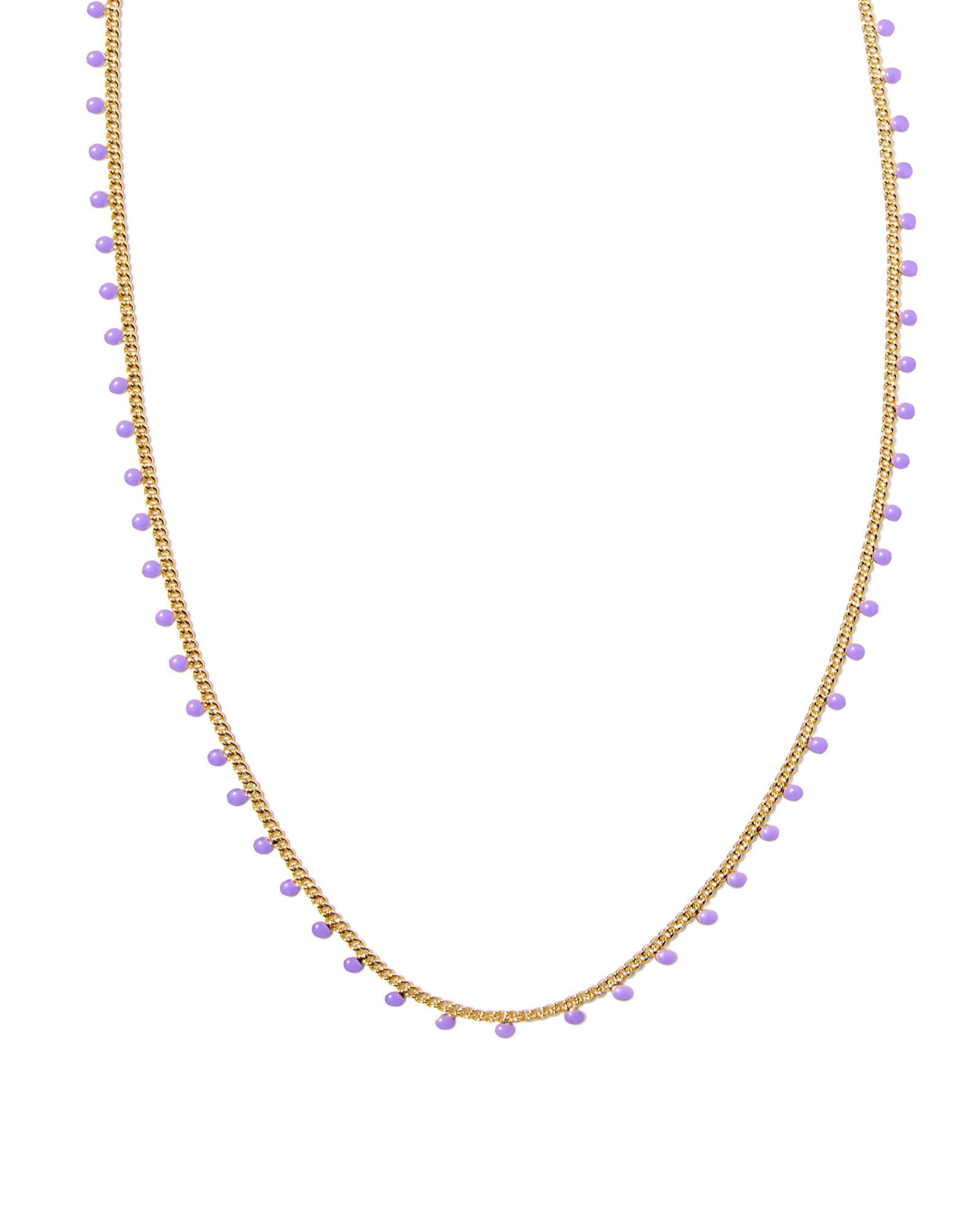 Kelsey Strand Necklace in Gold Purple Enamel