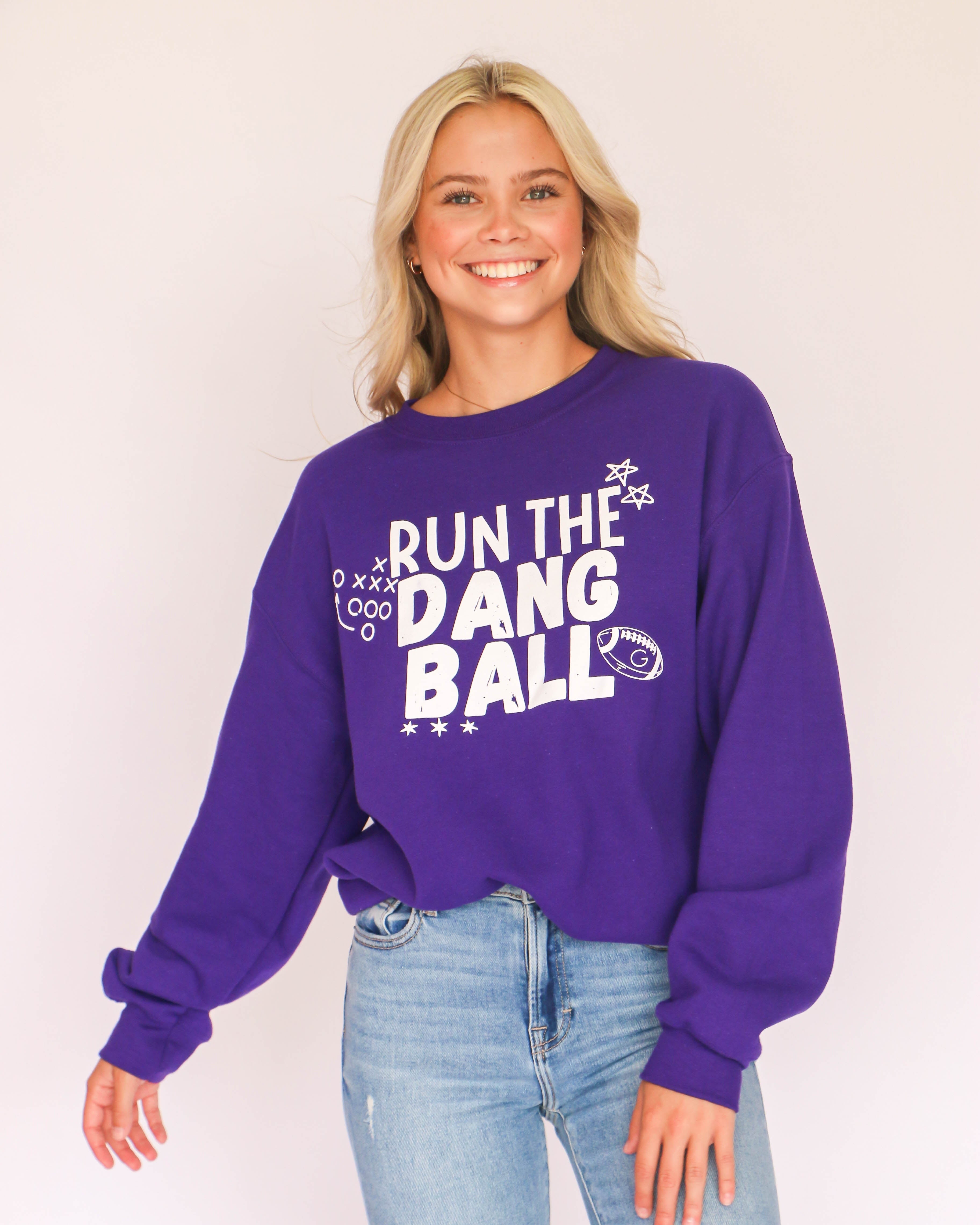 Run the Dang Ball Sweatshirt in Purple