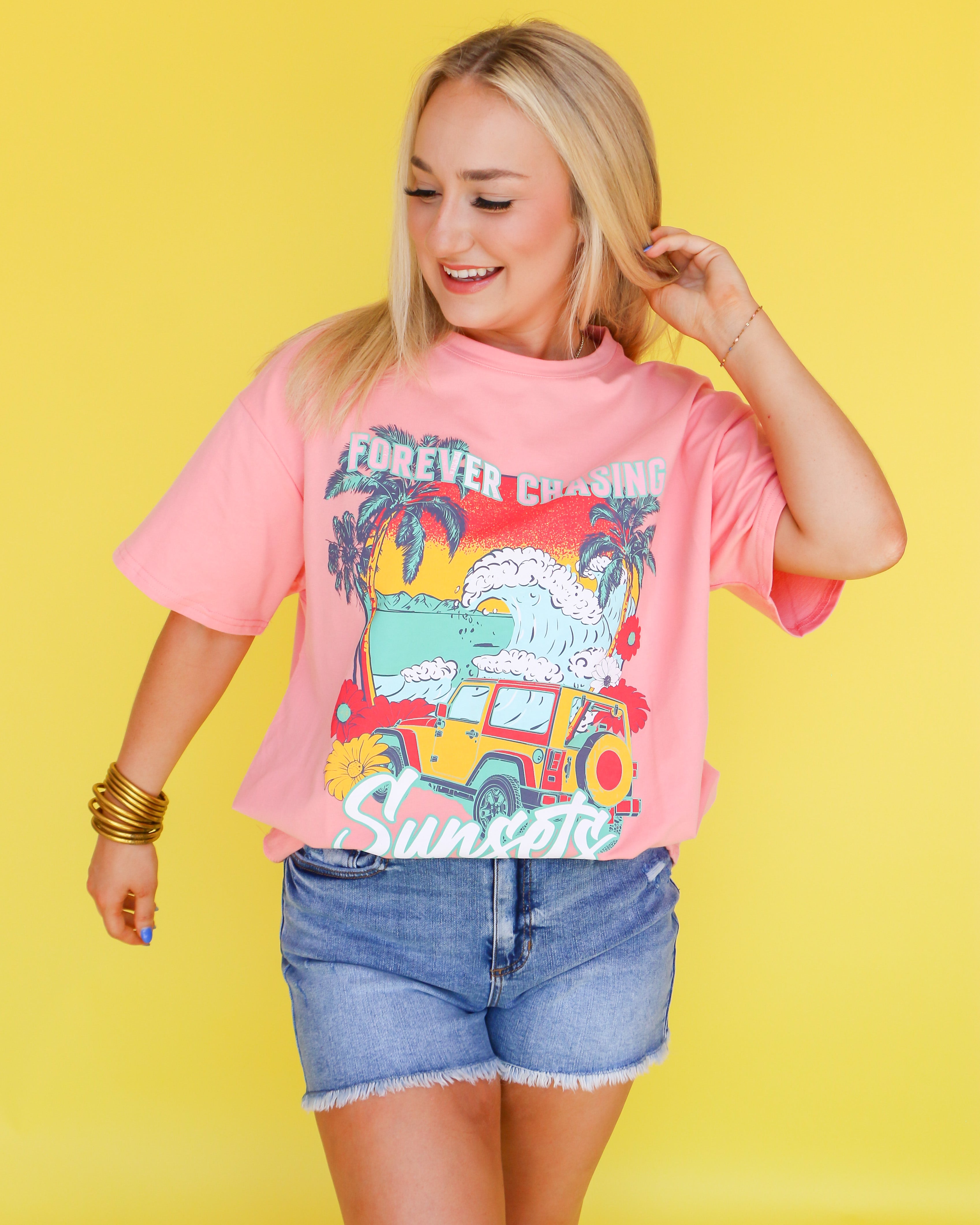 'Forever Chasing Sunsets' Short Sleeve Top