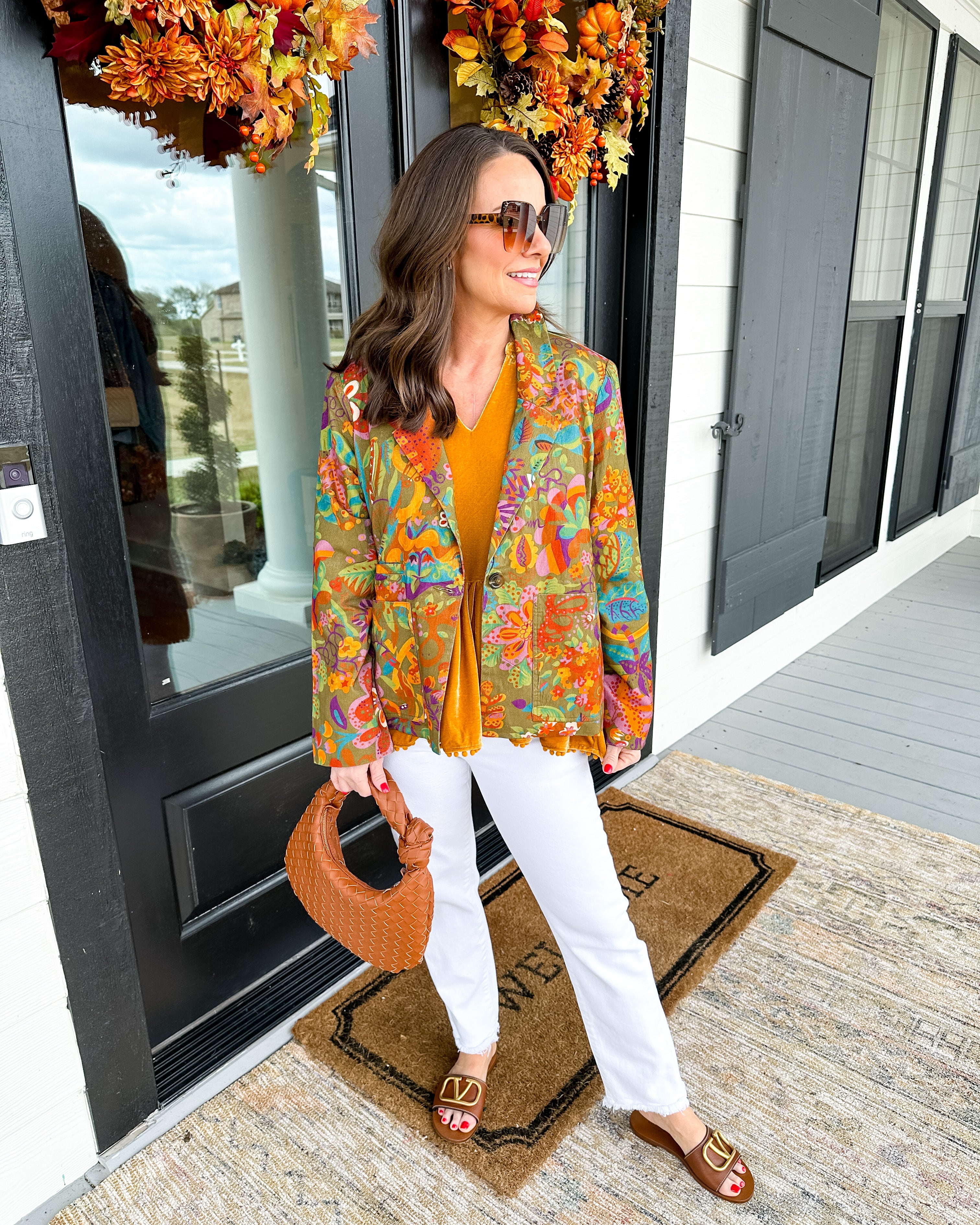 Corduroy Print Blazer Jacket