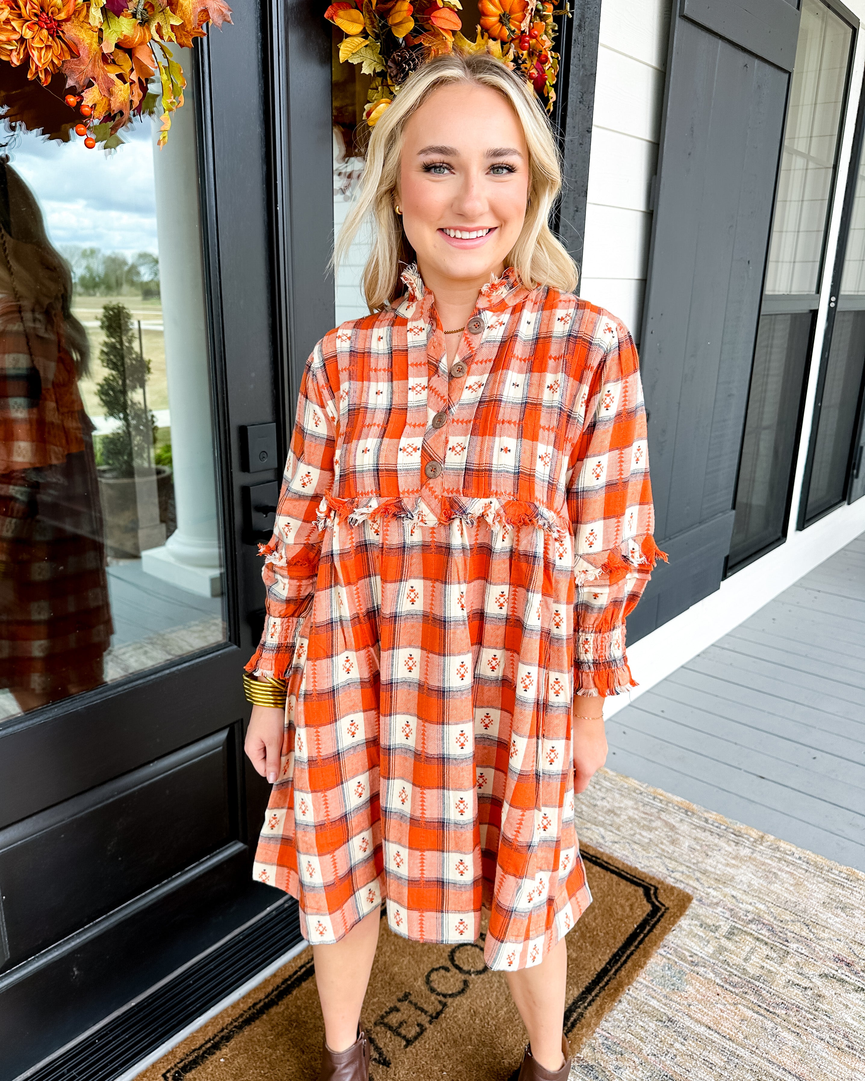 Go Easy Plaid Dress