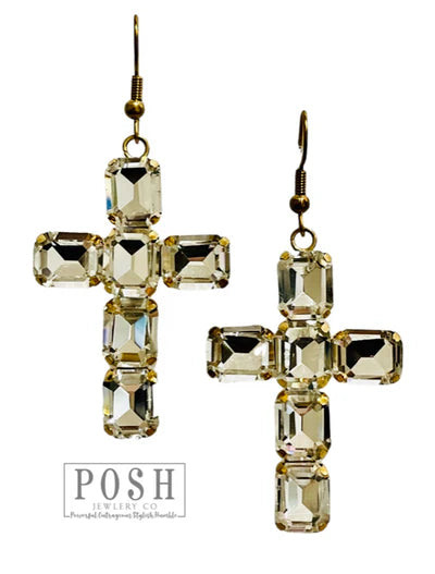 Rhinestone Cross Earring