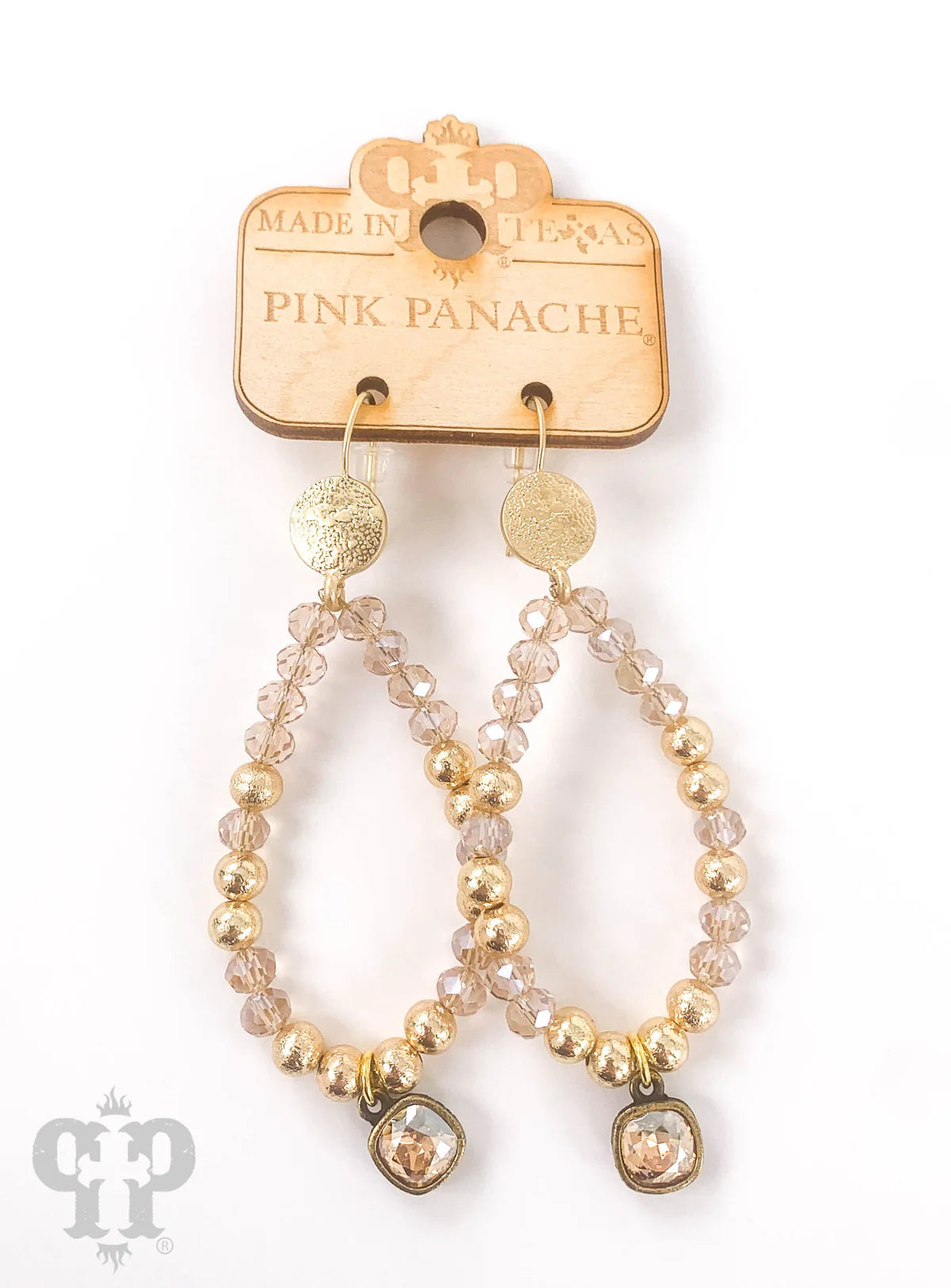 Gold Beaded Teardrop Earring