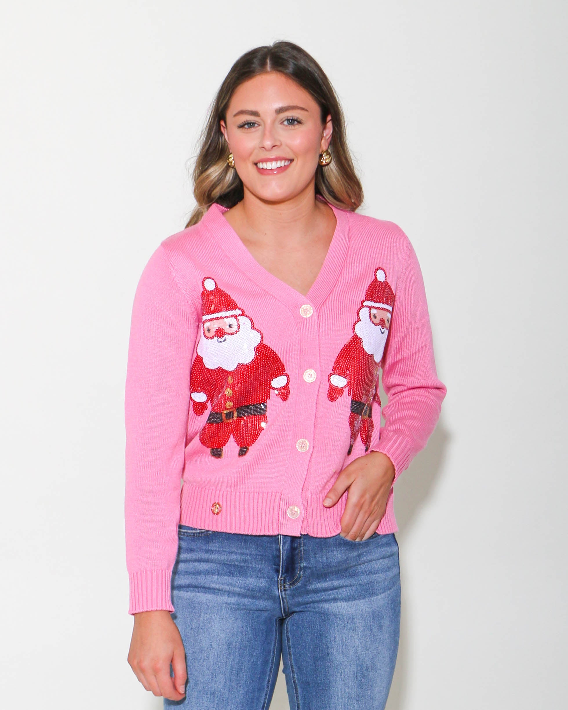 Sequin Santa Cardigan