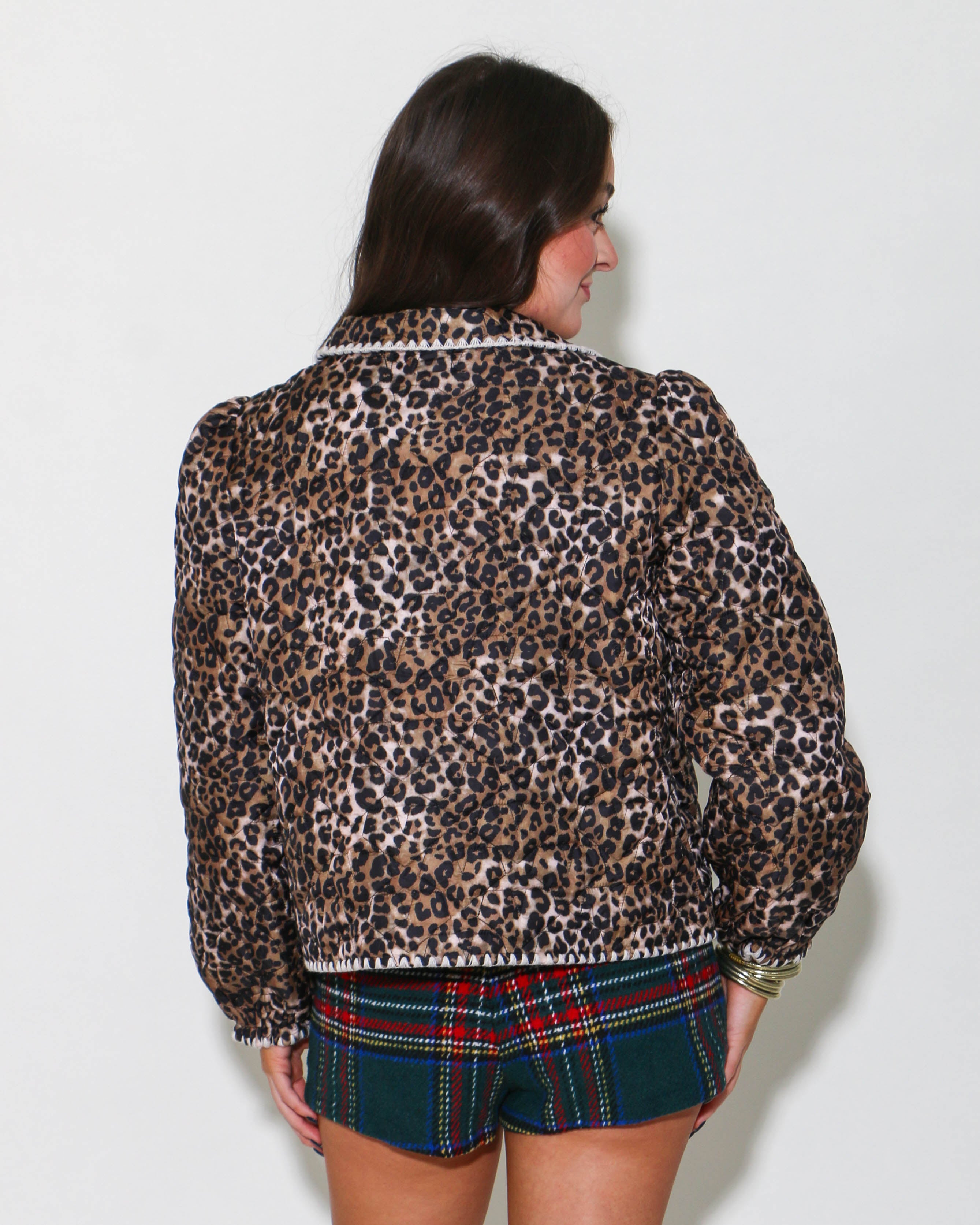 Cheetah Print Quilted Puff Jacket