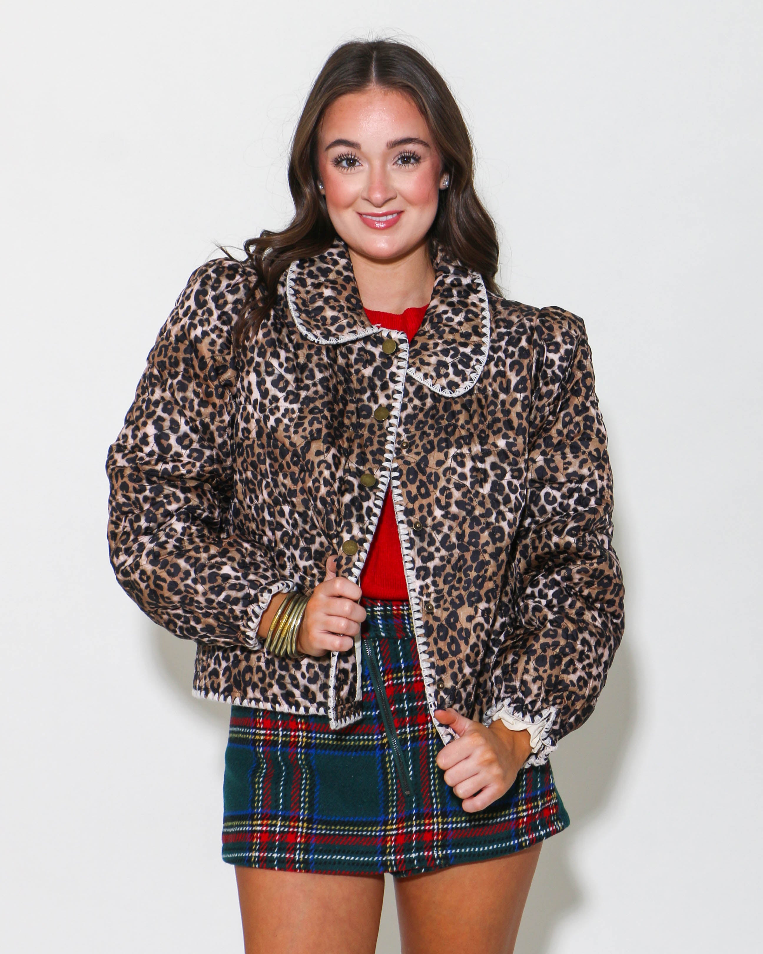 Cheetah Print Quilted Puff Jacket