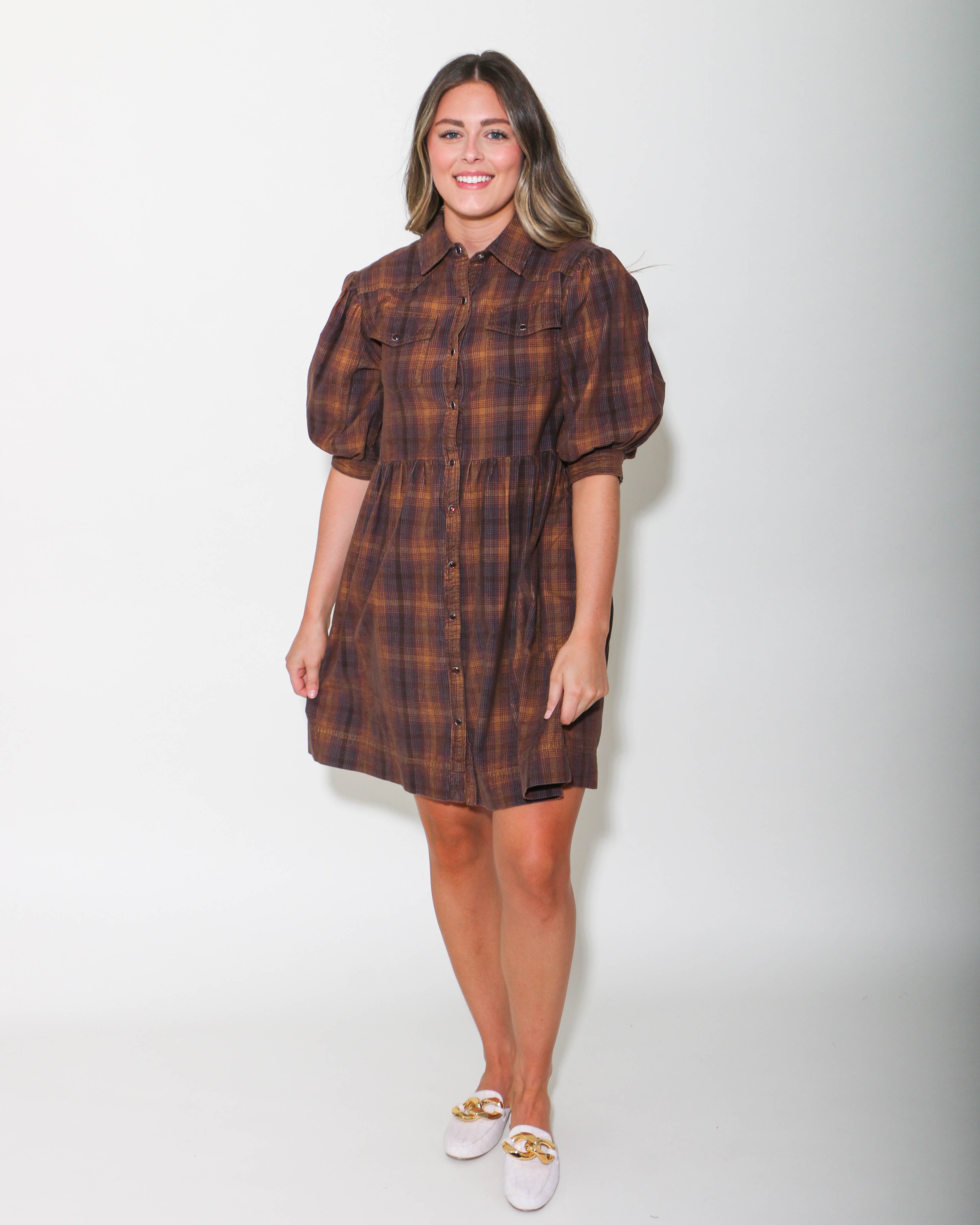 Ivy Jane | Ombre Plaid Snap Dress