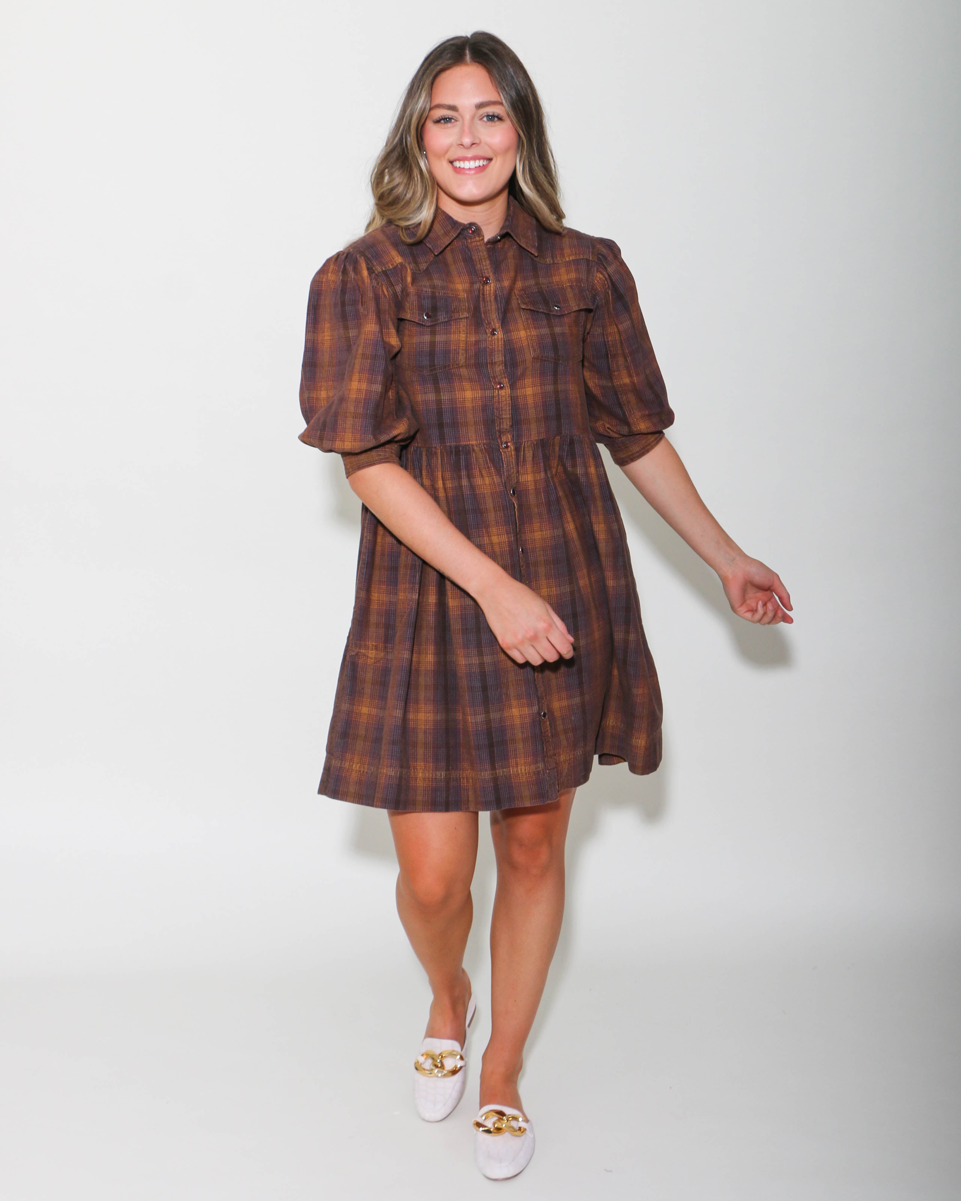 Ivy Jane | Ombre Plaid Snap Dress