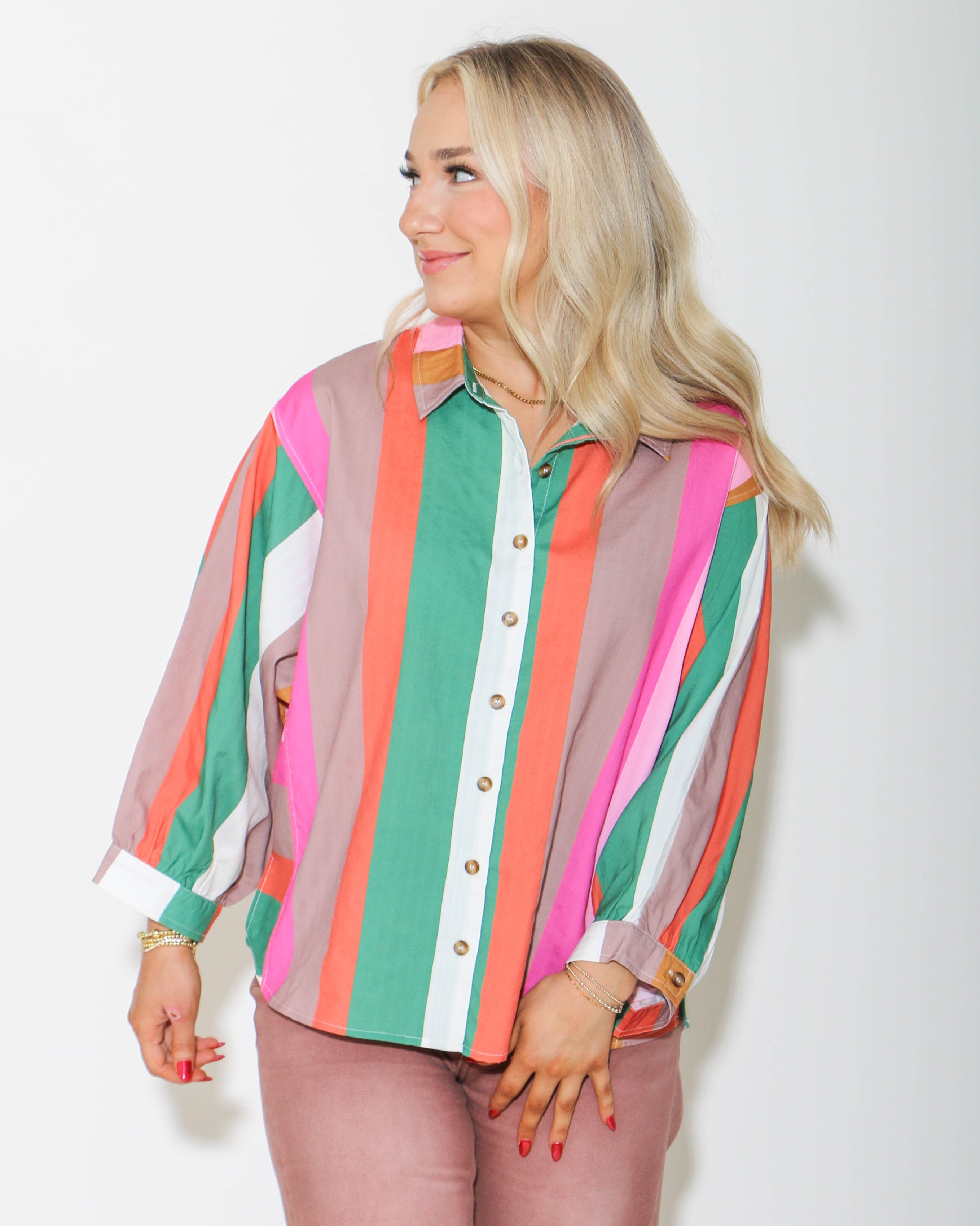 Multi Button Down Long Sleeve