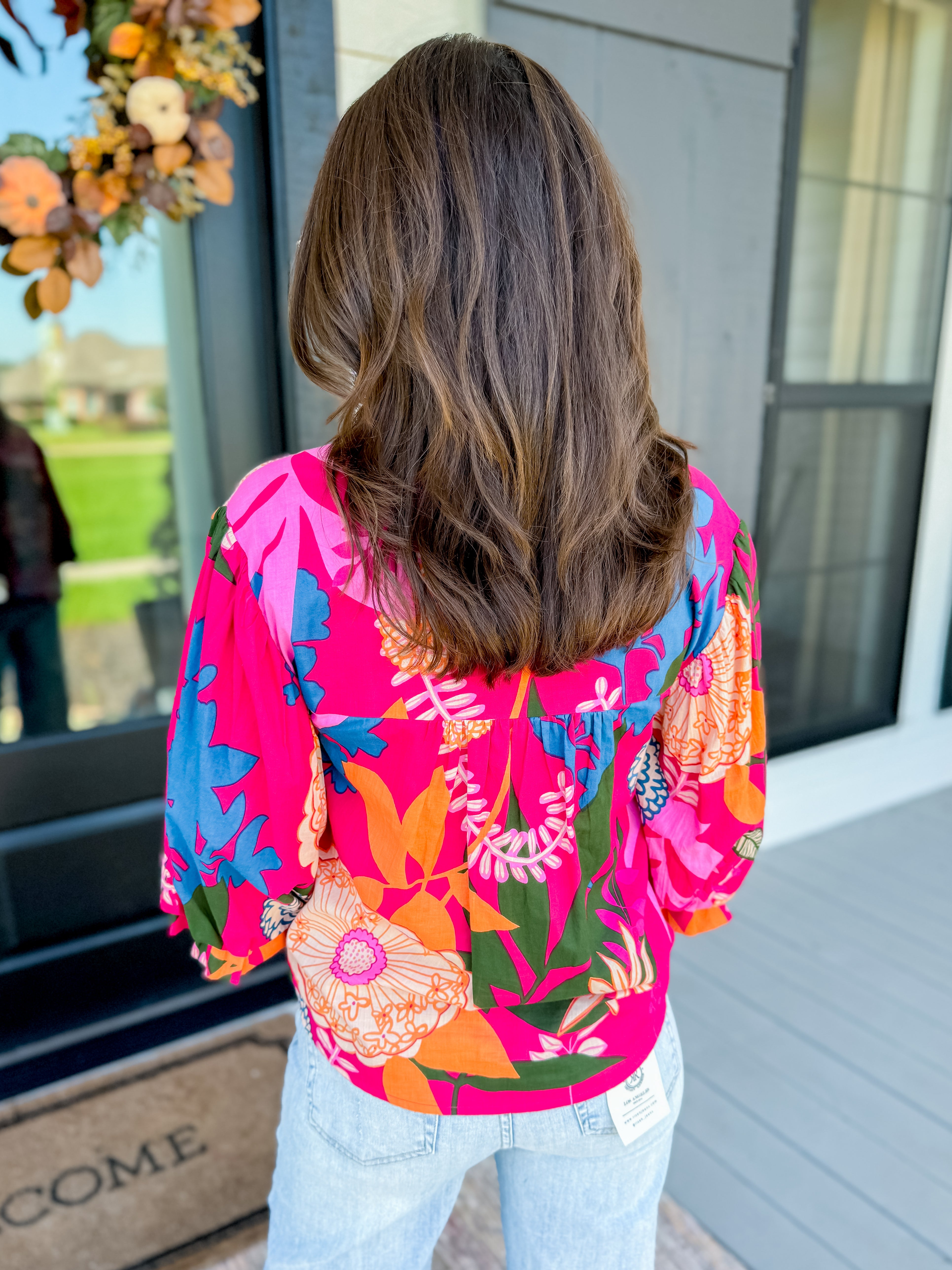 Wild Blooming Top in Hot Pink