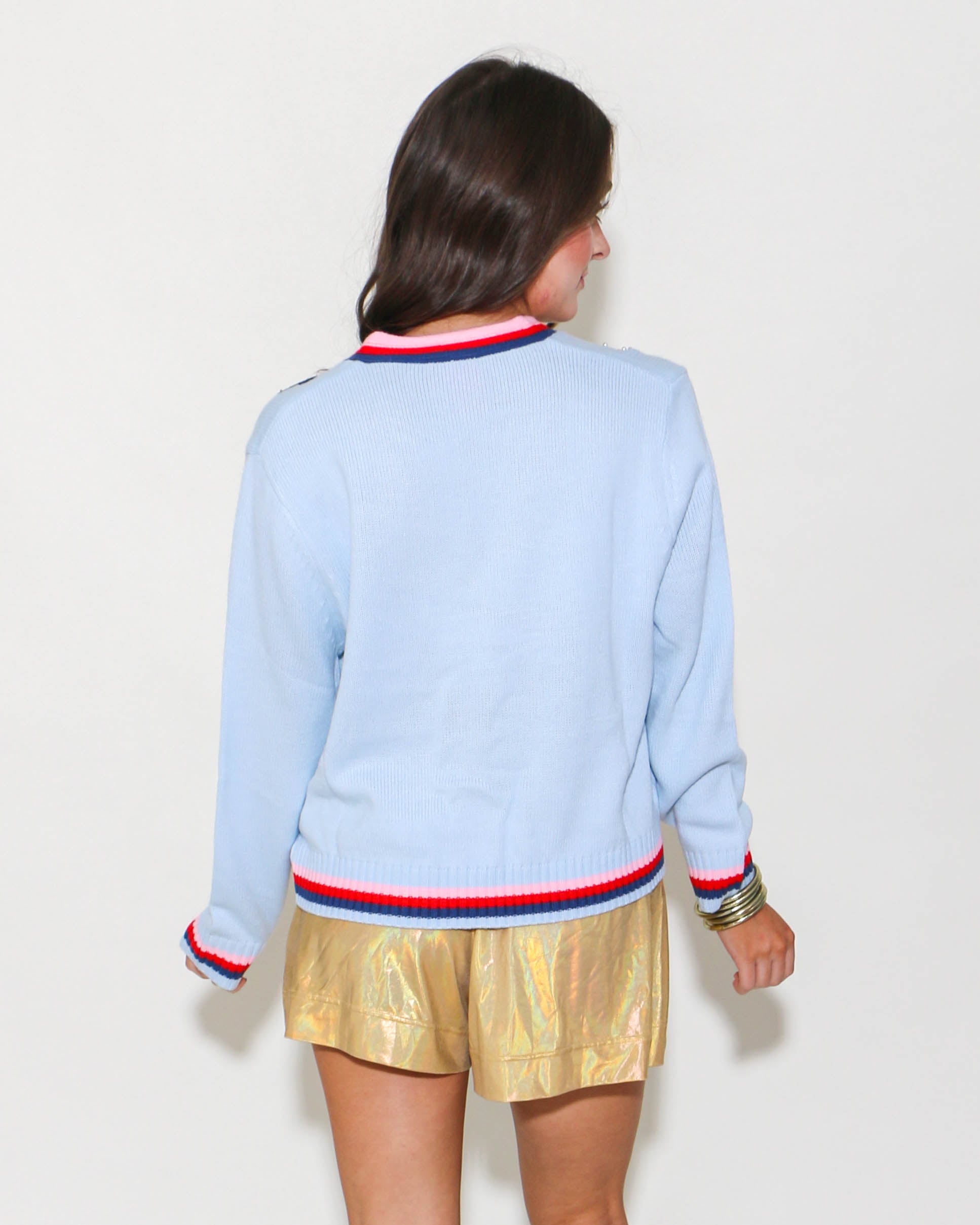 Smocked Waist Metallic Golden Shorts